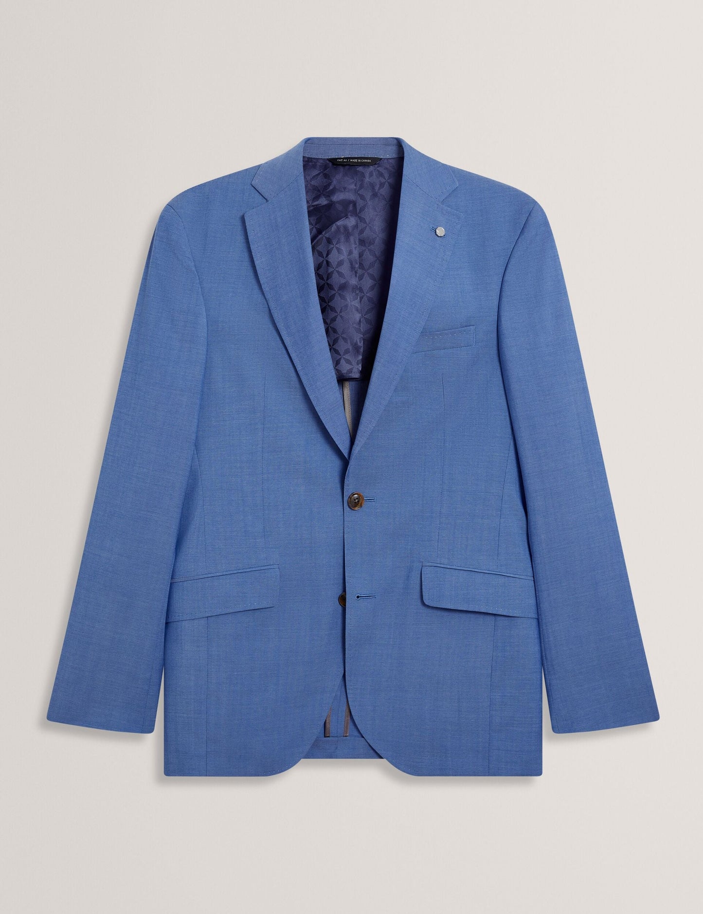 Ted Baker JAYING - Slim Fit Blue Textured Wool Suit Jacket BLUE