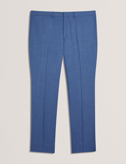 Ted Baker JAYINGS - Slim Fit Blue Textured Wool Suit Pants BLUE
