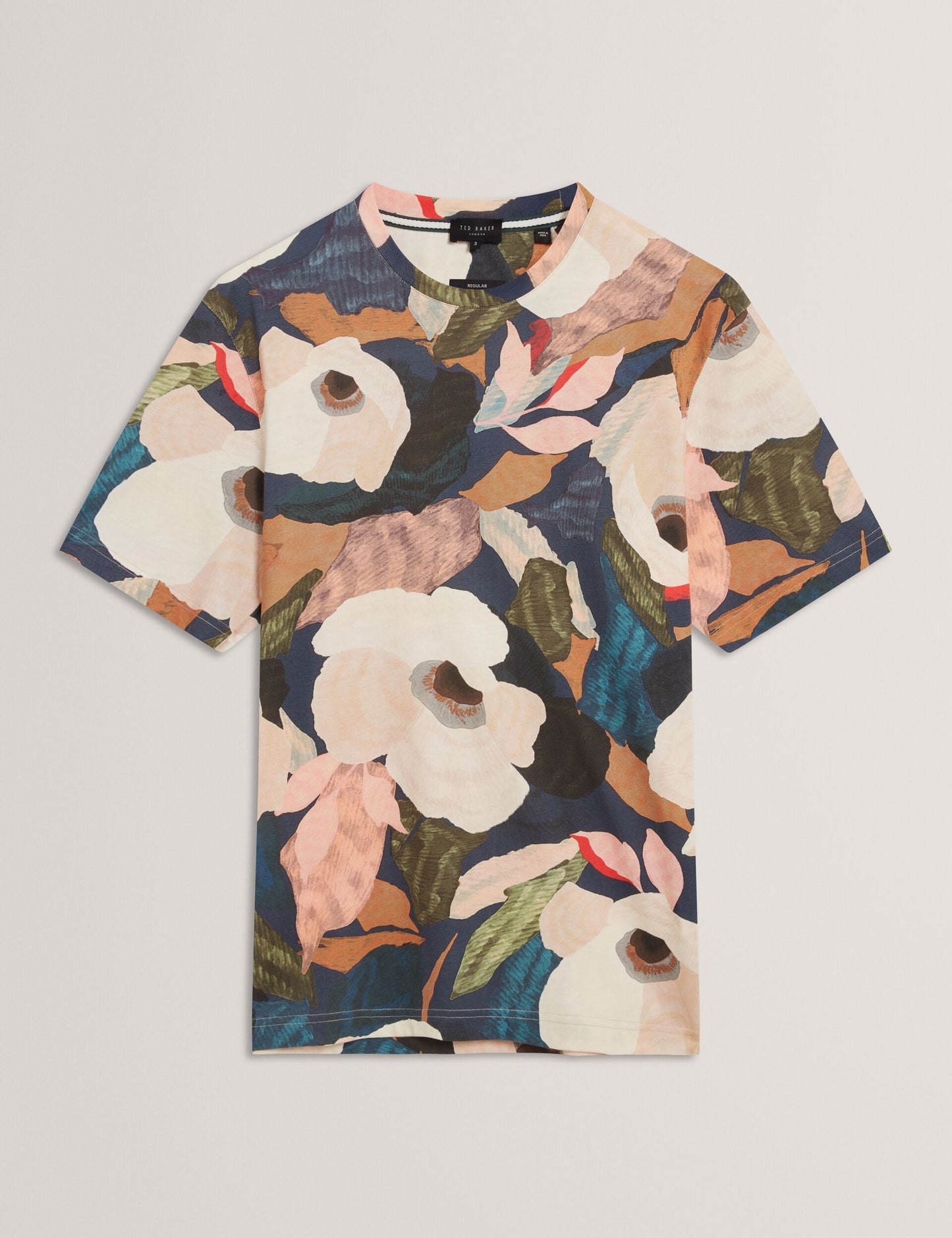 Ted Baker DOWLLE Garden Print Crew Neck Cotton T-Shirt MULTICOLOUR