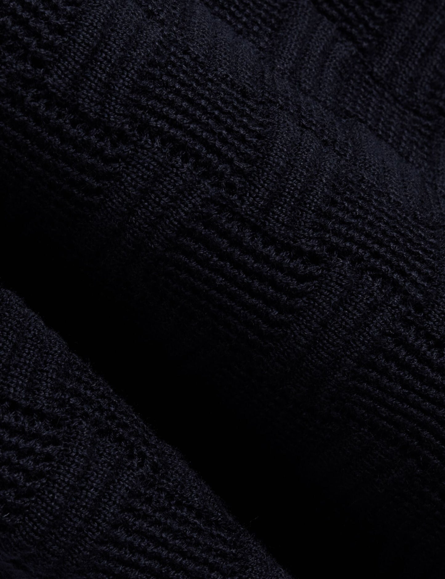 Ted Baker OSAKA Basket Texture Silk Blend Long Sleeve Polo NAVY