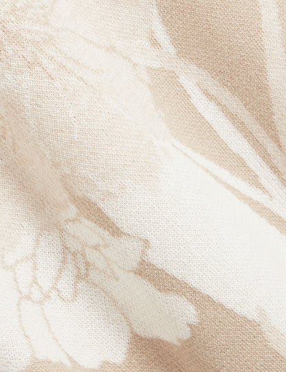 Ted Baker BARYN Jacquard Botanical Wool Blend T-Shirt TAUPE