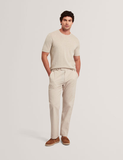 Ted Baker CURRAN Rolled Edge Linen Blend Knit T-Shirt TAUPE