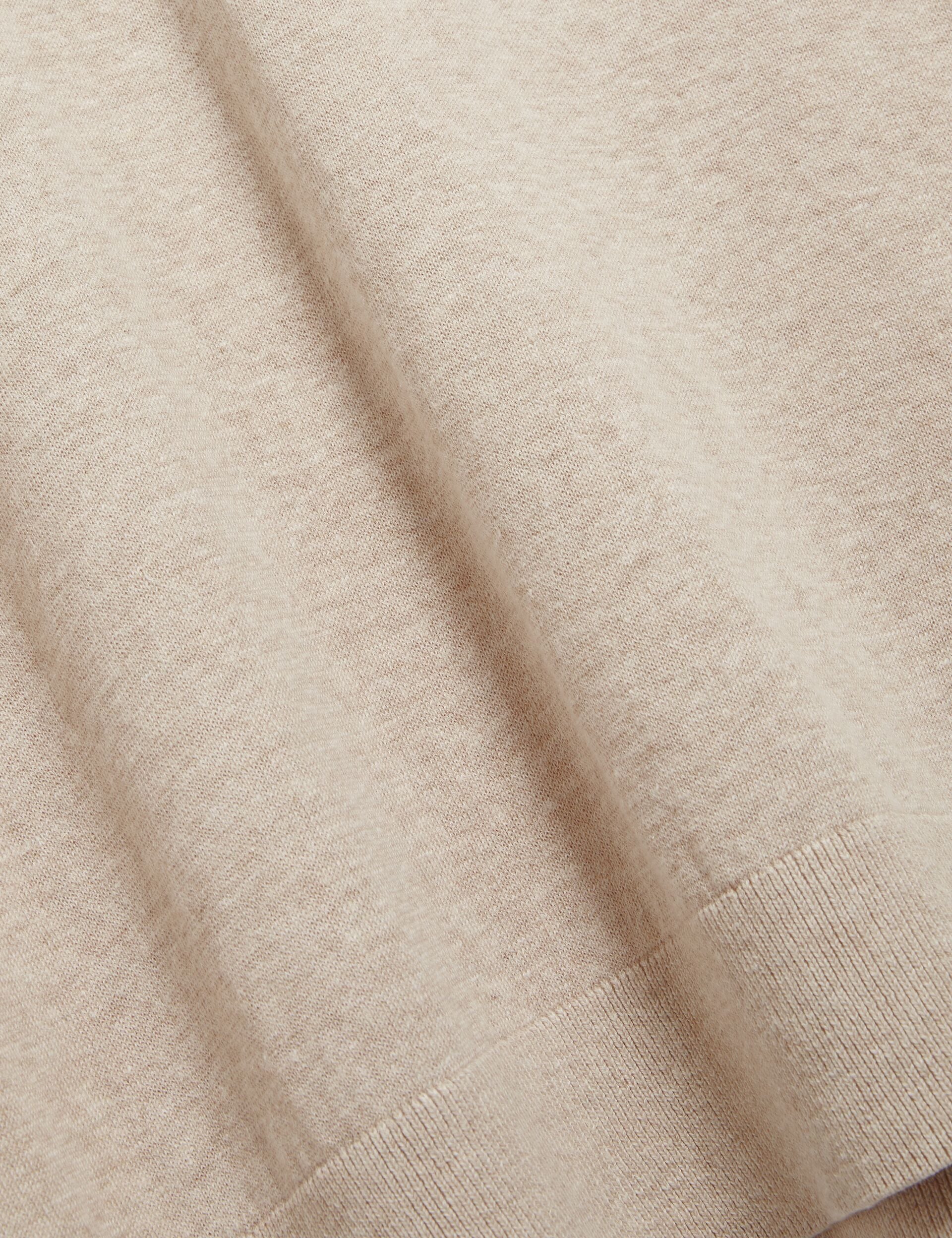 Ted Baker CURRAN Rolled Edge Linen Blend Knit T-Shirt TAUPE