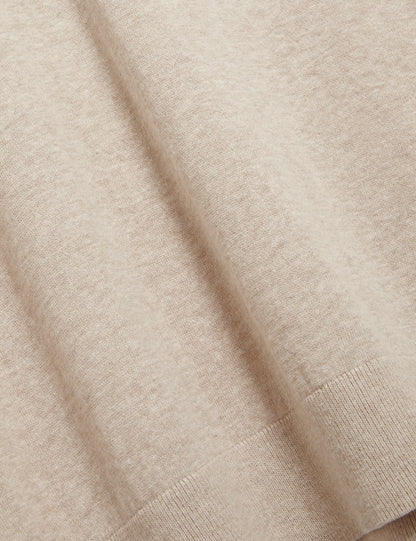 Ted Baker CURRAN Rolled Edge Linen Blend Knit T-Shirt TAUPE