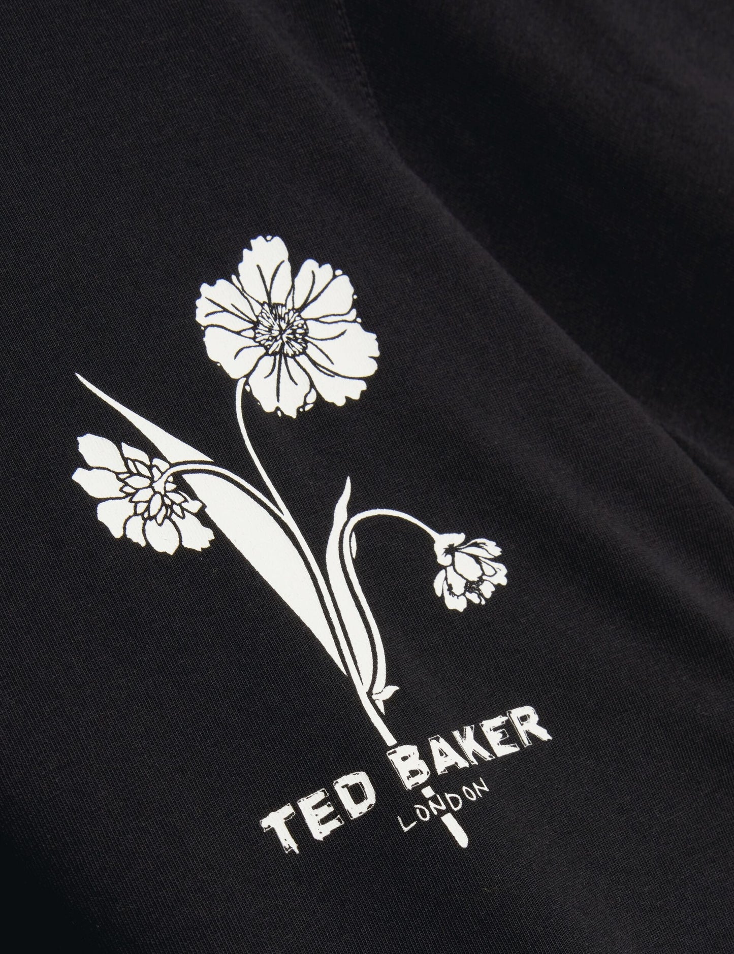 Ted Baker CAHEL Floral Logo Graphic Cotton T-Shirt BLACK