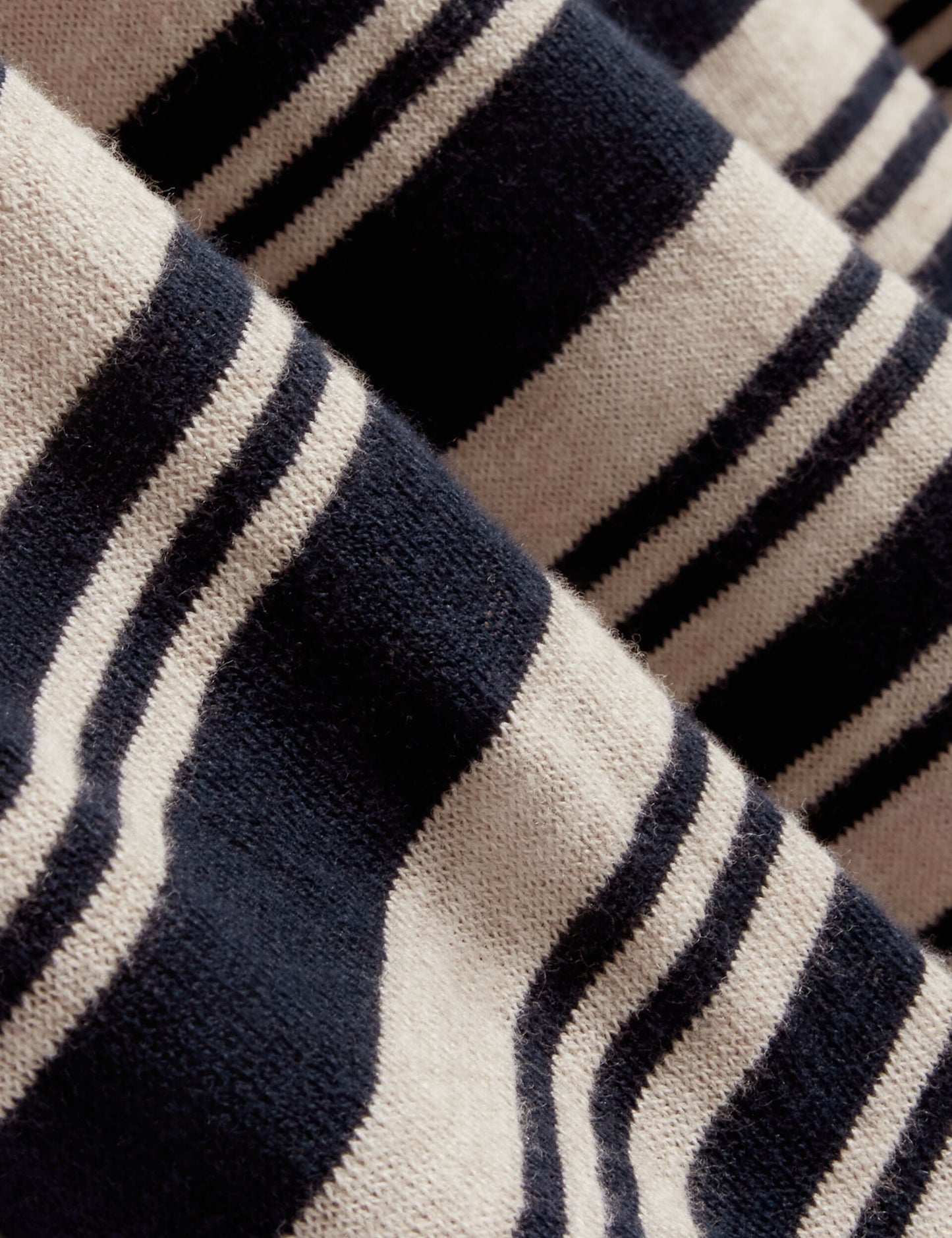 Ted Baker BRODI Striped Linen Blend Knitted Polo Shirt NAVY