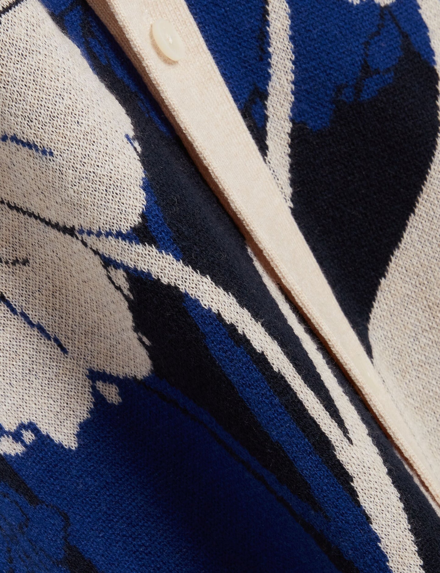 Ted Baker ALDERY Jacquard Botanical Print Wool Blend Shirt BRIGHT BLUE