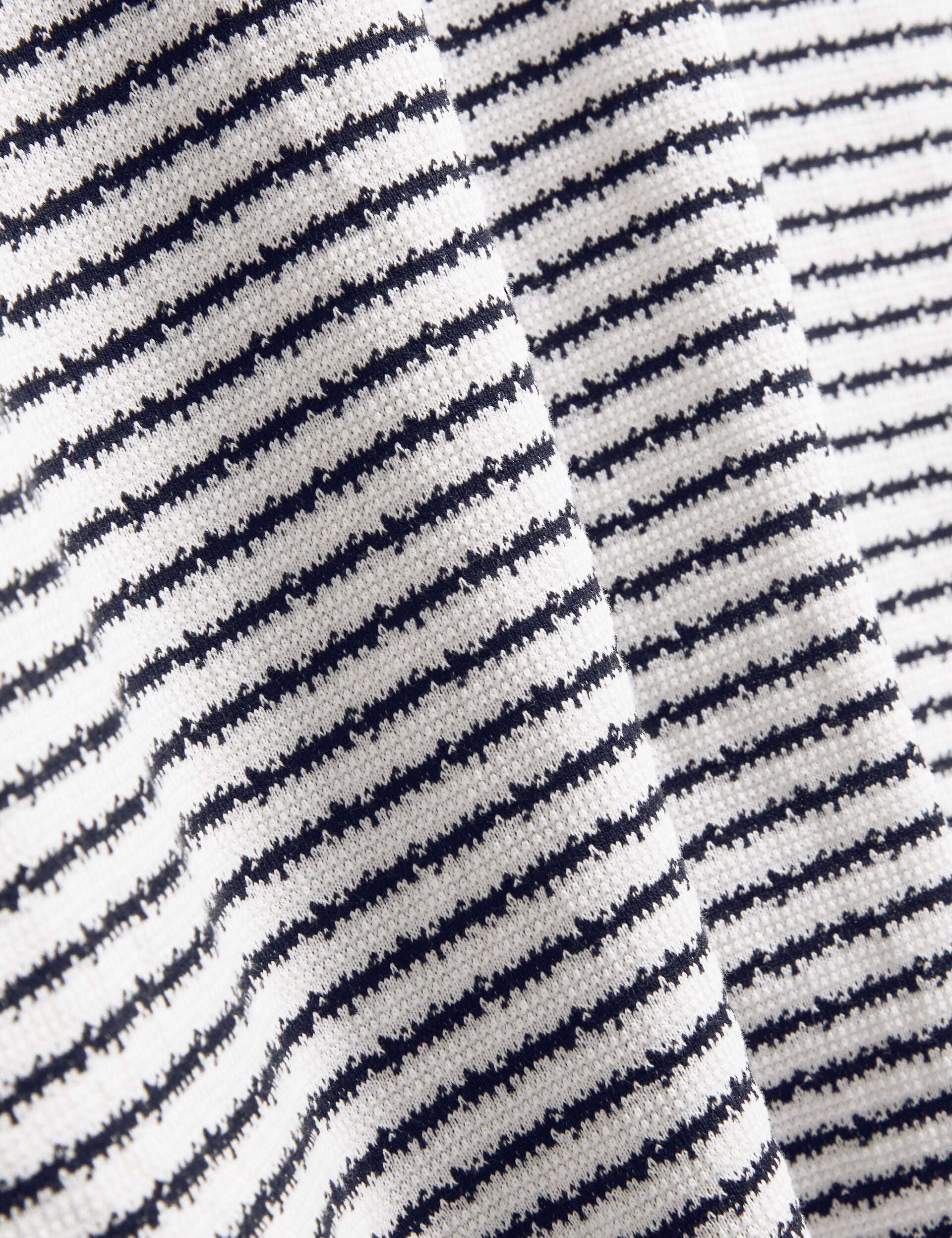 Ted Baker VEXRIN Textural Stripe Crew Neck Cotton T-Shirt NAVY