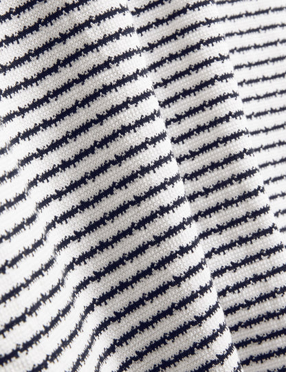 Ted Baker VEXRIN Textural Stripe Crew Neck Cotton T-Shirt NAVY