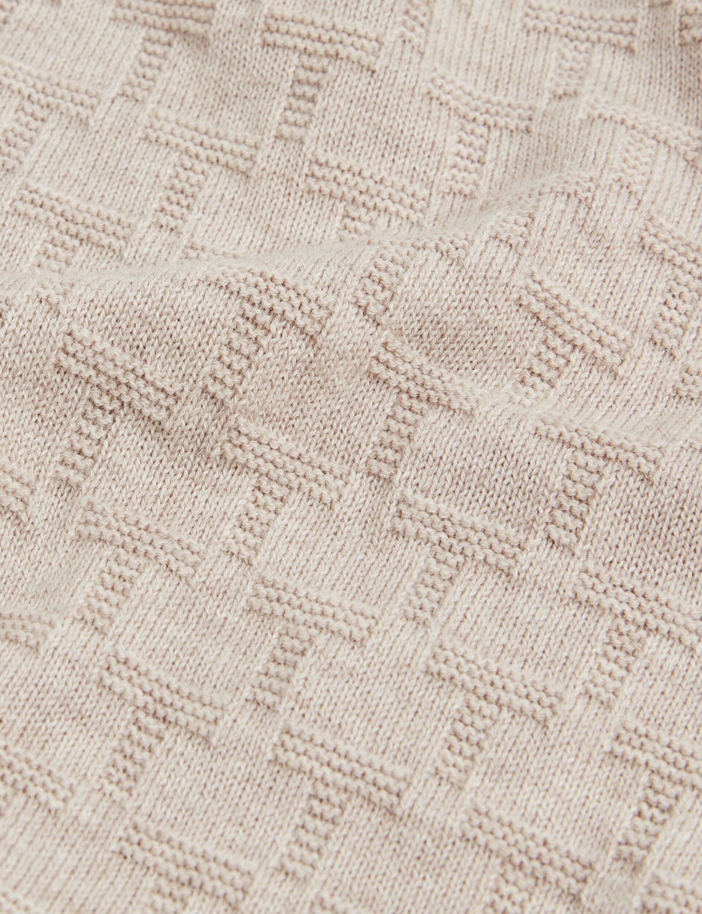 Ted Baker GATEN Branded Texture Long Sleeve Polo NATURAL
