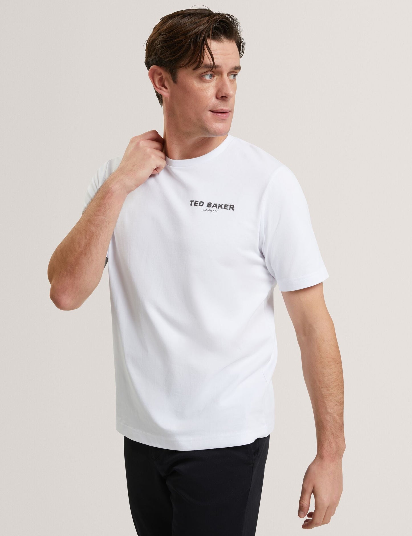 Ted Baker RAMOSS Flamingo Back Graphic Cotton T-Shirt WHITE