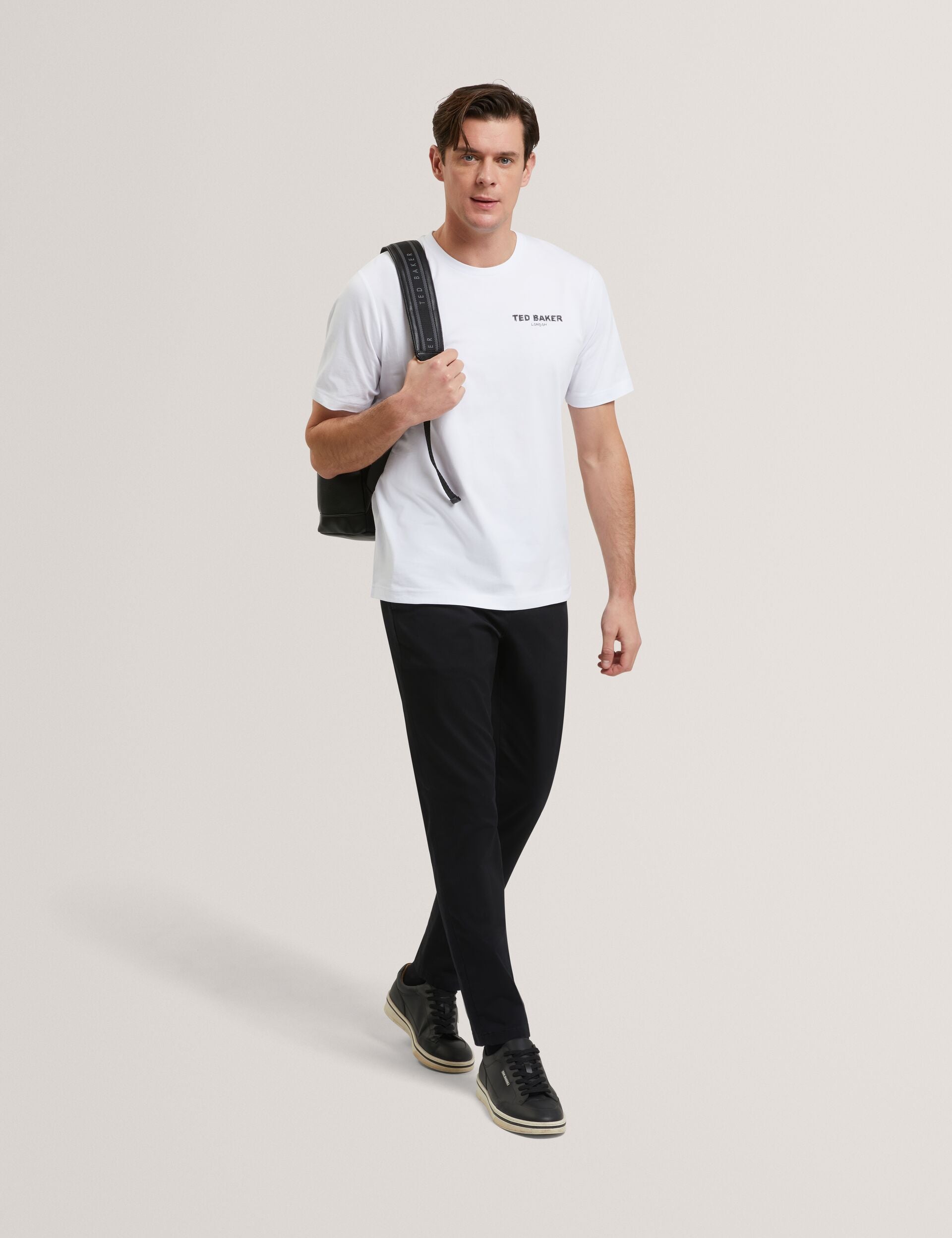 Ted Baker RAMOSS Flamingo Back Graphic Cotton T-Shirt WHITE