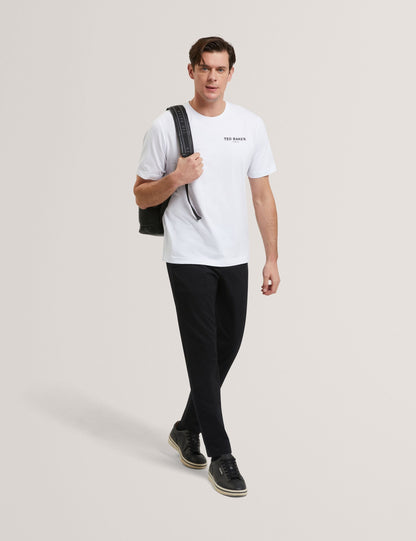 Ted Baker RAMOSS Flamingo Back Graphic Cotton T-Shirt WHITE