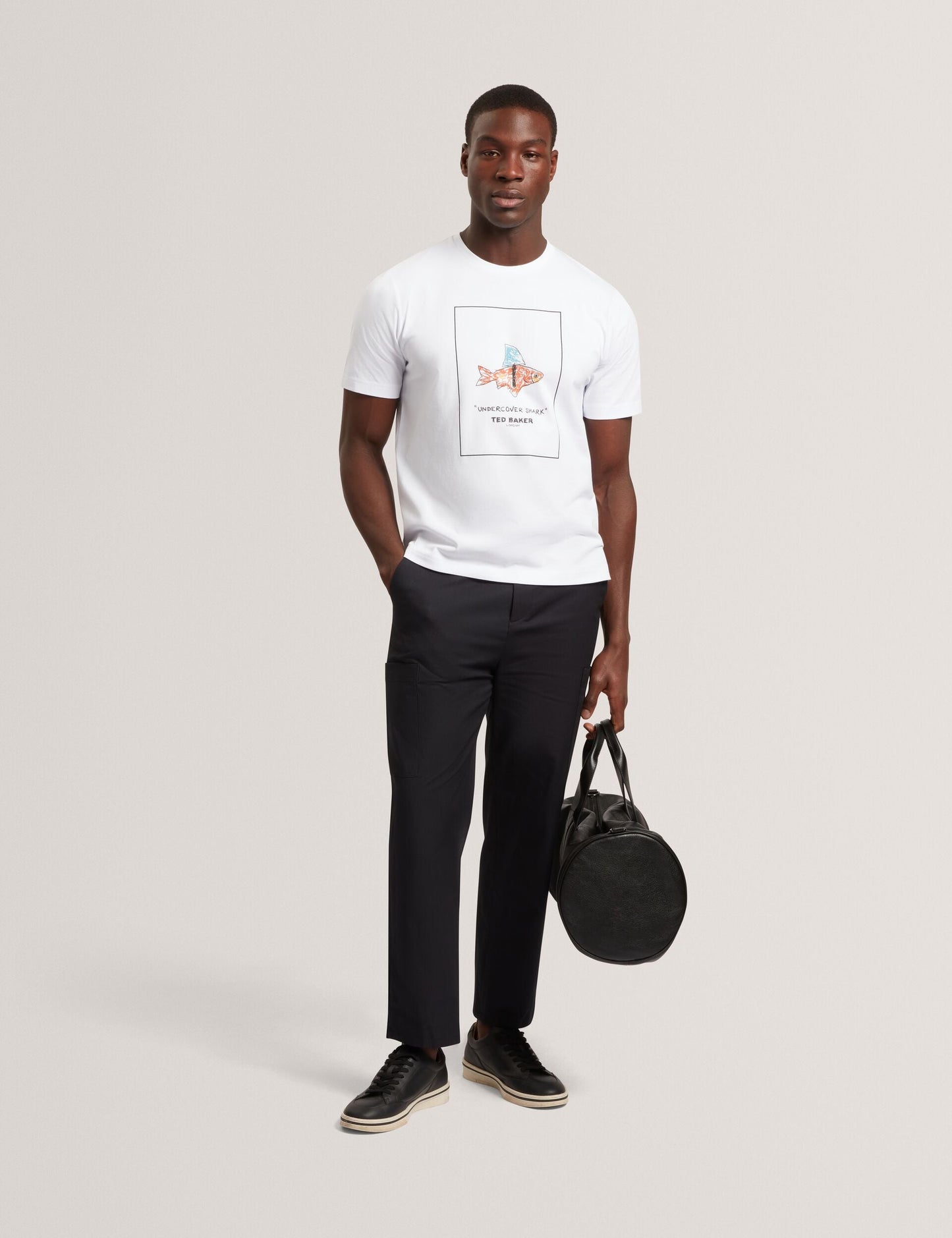 Ted Baker LUCU Goldfish Graphic Pure Cotton T-Shirt WHITE