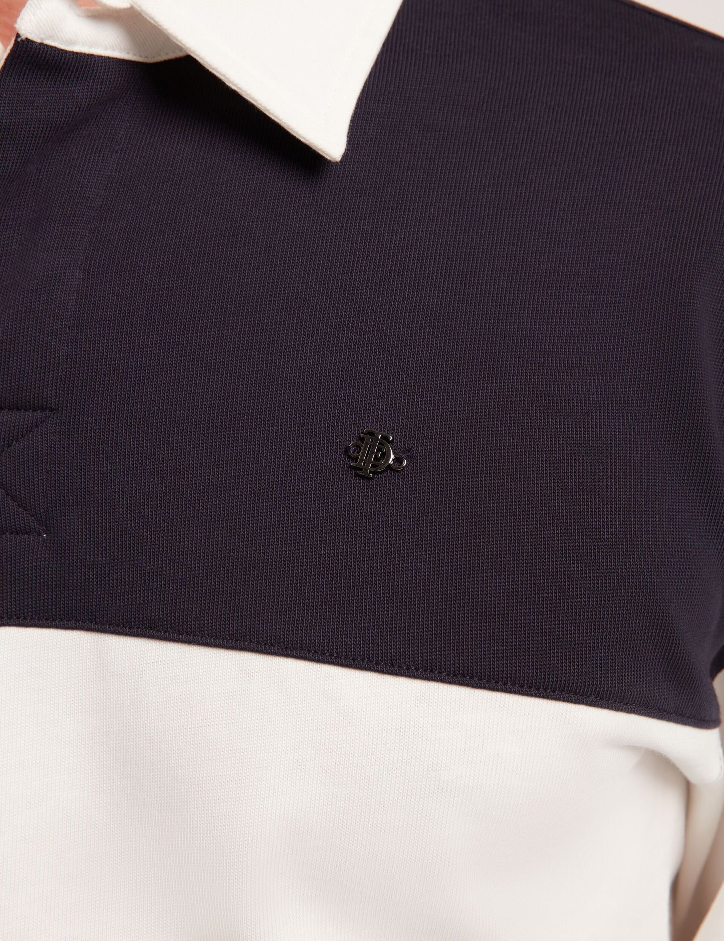 Ted Baker TRAVISS Block Stripe Jersey Cotton Rugby Shirt NAVY