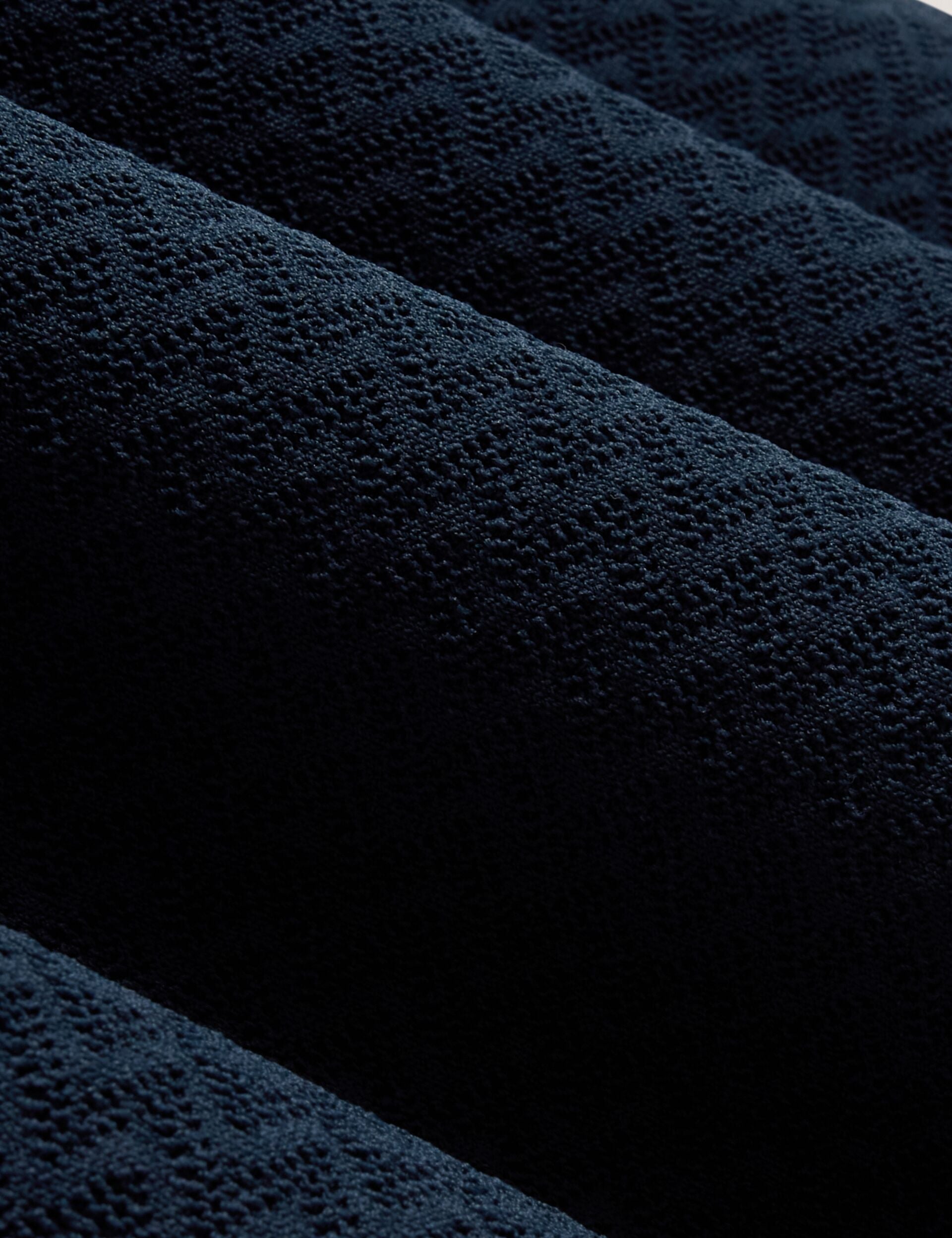 Ted Baker LUTHEN Zig Zag Knit Open Neck Polo NAVY