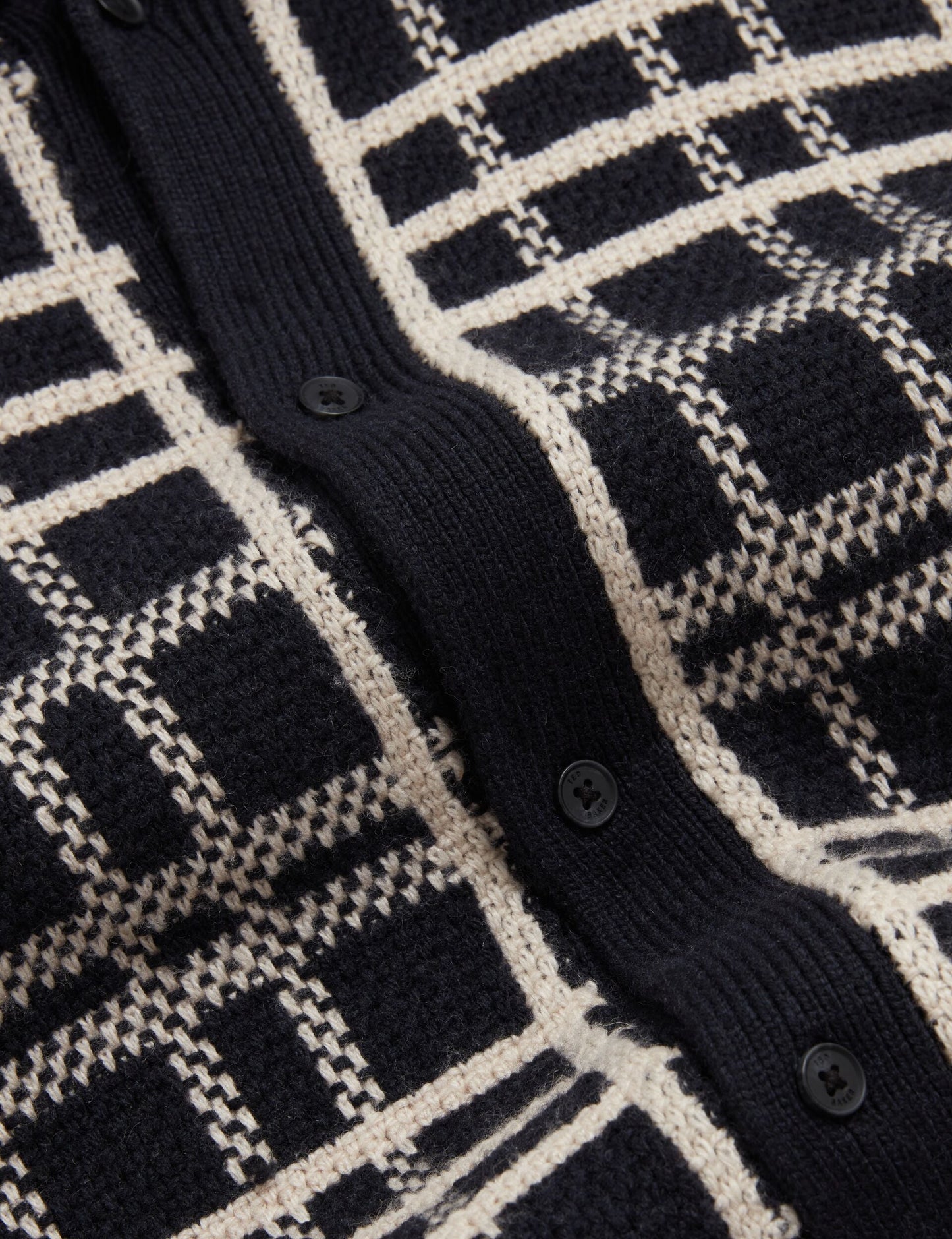 Ted Baker JOVIEN Check Print Button-Through Knit Polo NAVY