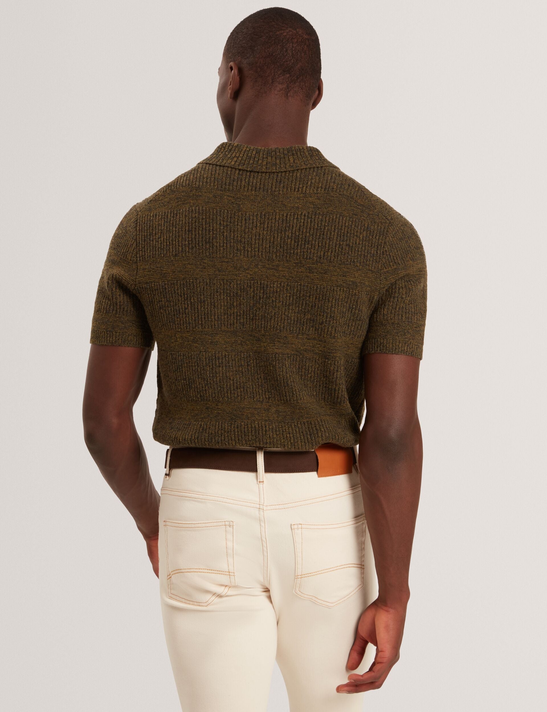 Ted Baker MAVIK - Short Sleeve Twist Stitch Detail Polo BROWN