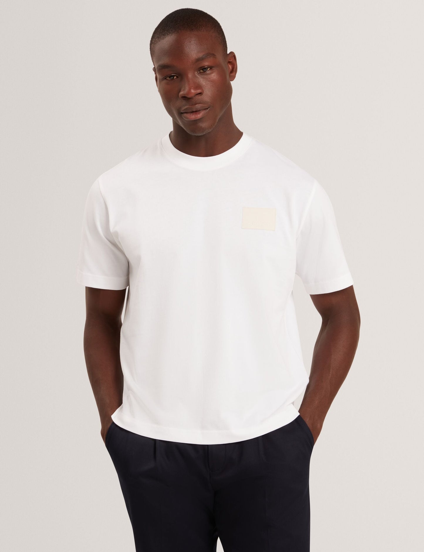Ted Baker LUCKA - TB Branded Heavy Weight T-Shirt WHITE