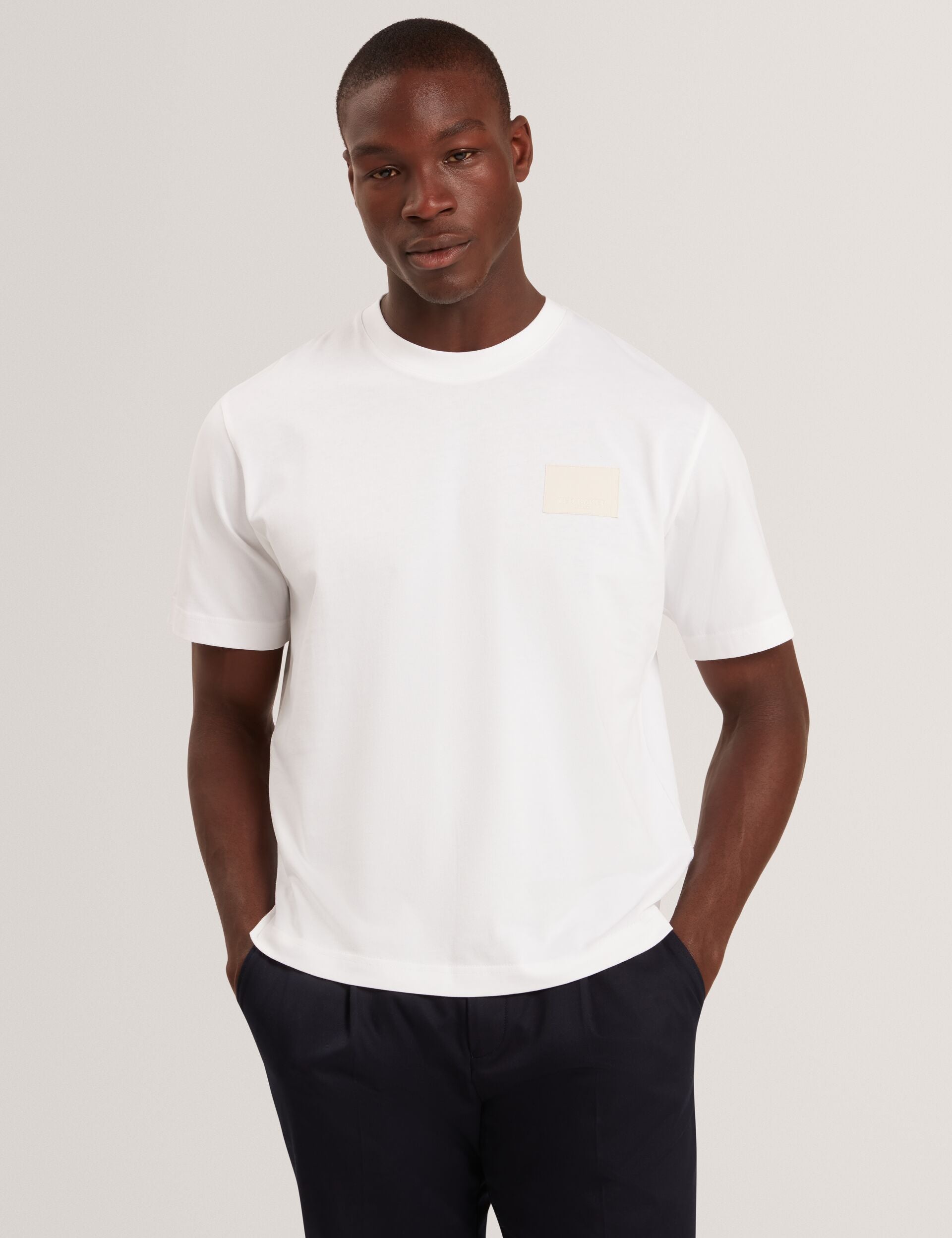Ted Baker LUCKA - TB Branded Heavy Weight T-Shirt WHITE
