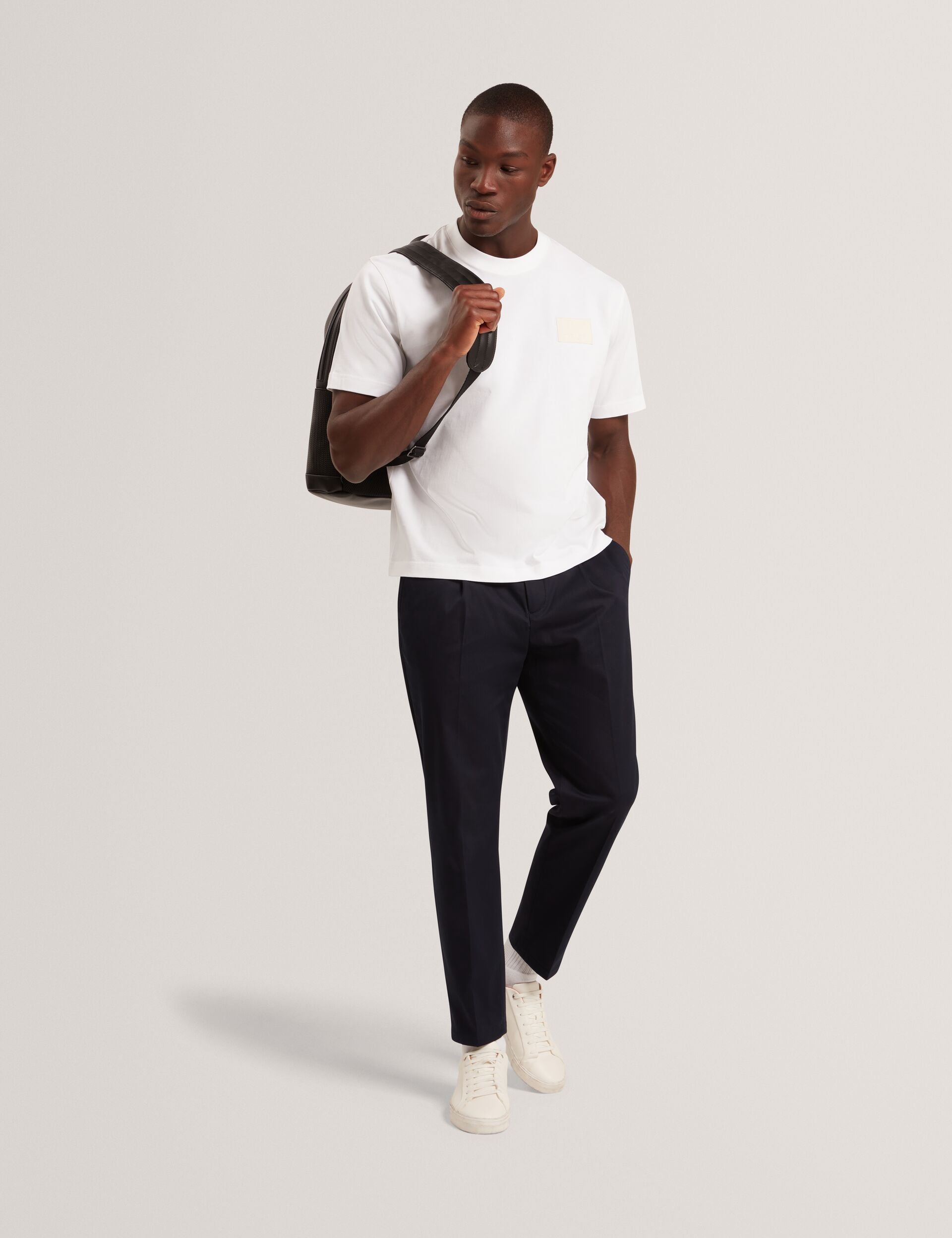 Ted Baker LUCKA - TB Branded Heavy Weight T-Shirt WHITE