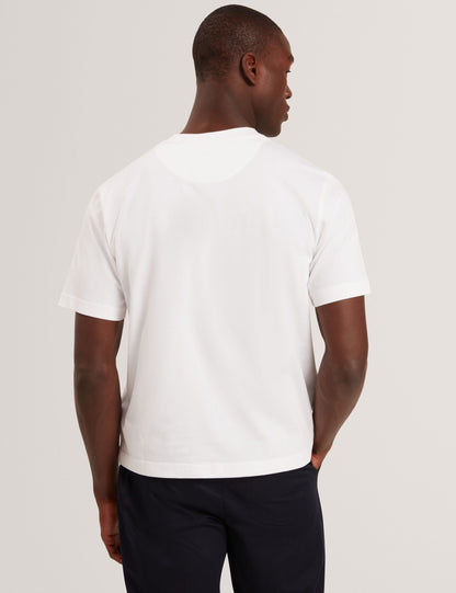 Ted Baker LUCKA - TB Branded Heavy Weight T-Shirt WHITE
