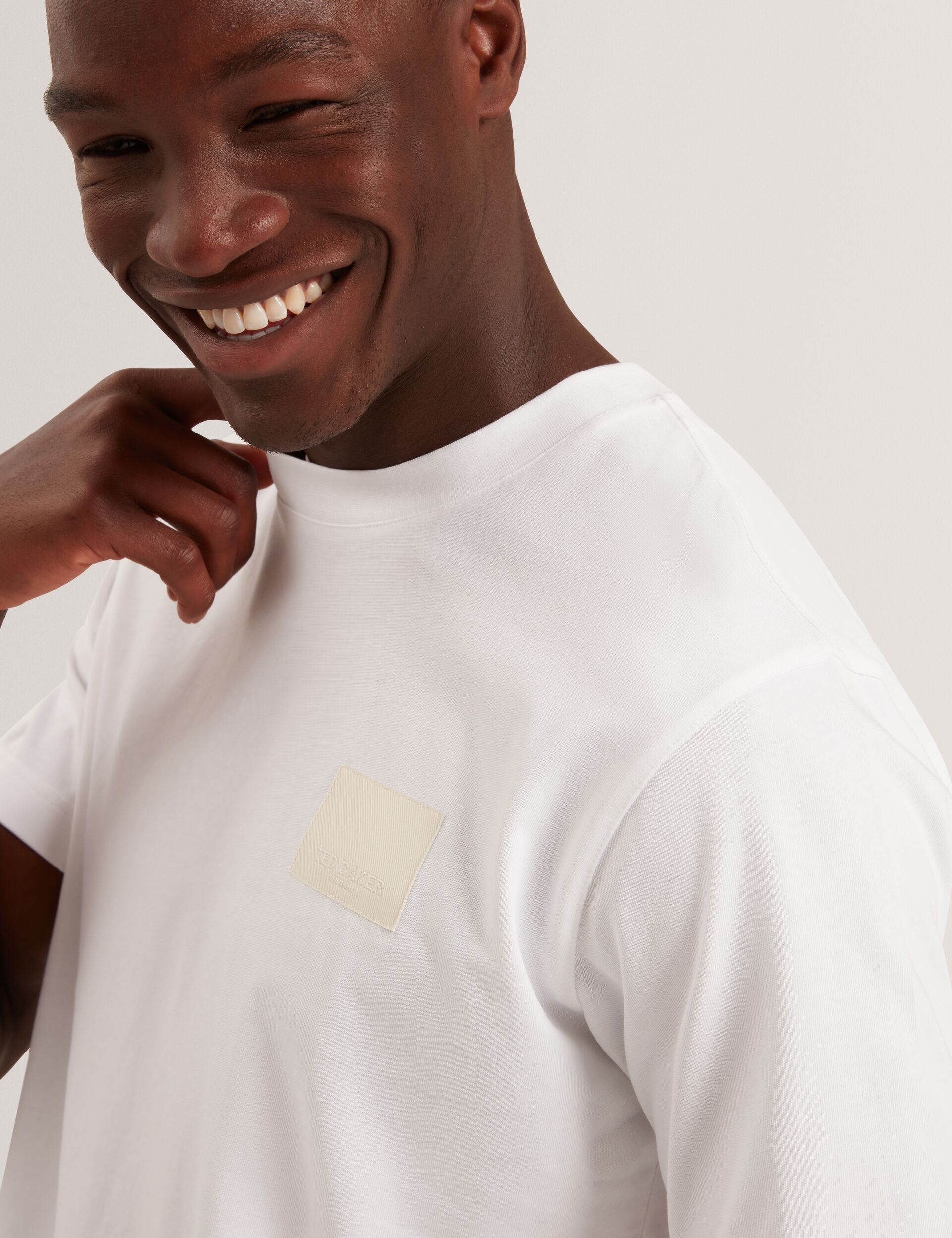 Ted Baker LUCKA - TB Branded Heavy Weight T-Shirt WHITE