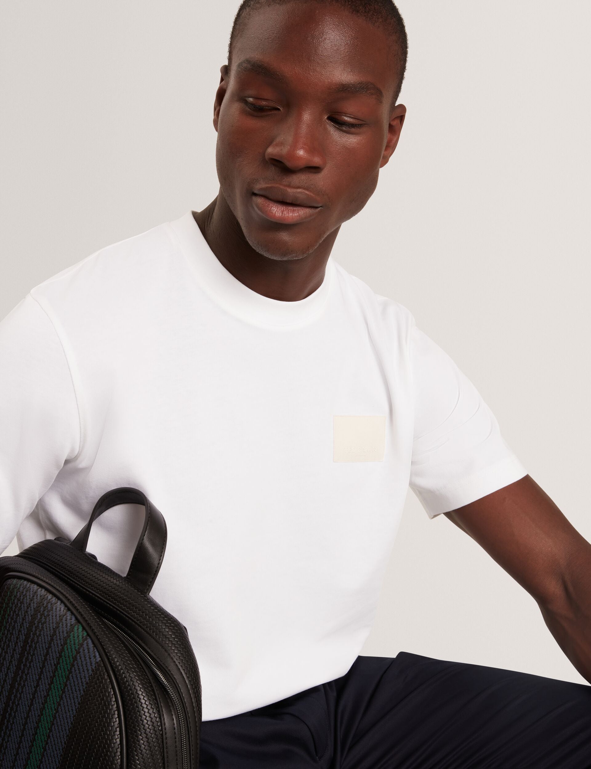 Ted Baker LUCKA - TB Branded Heavy Weight T-Shirt WHITE