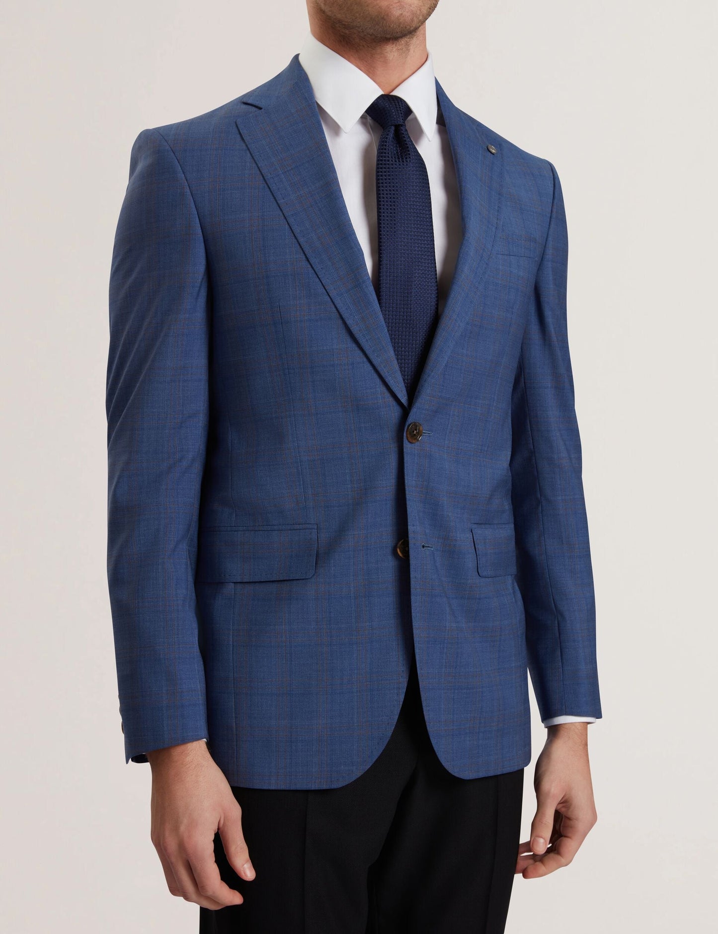 Ted Baker JAY - Textured Woven Wool Suit Jacket NAVY