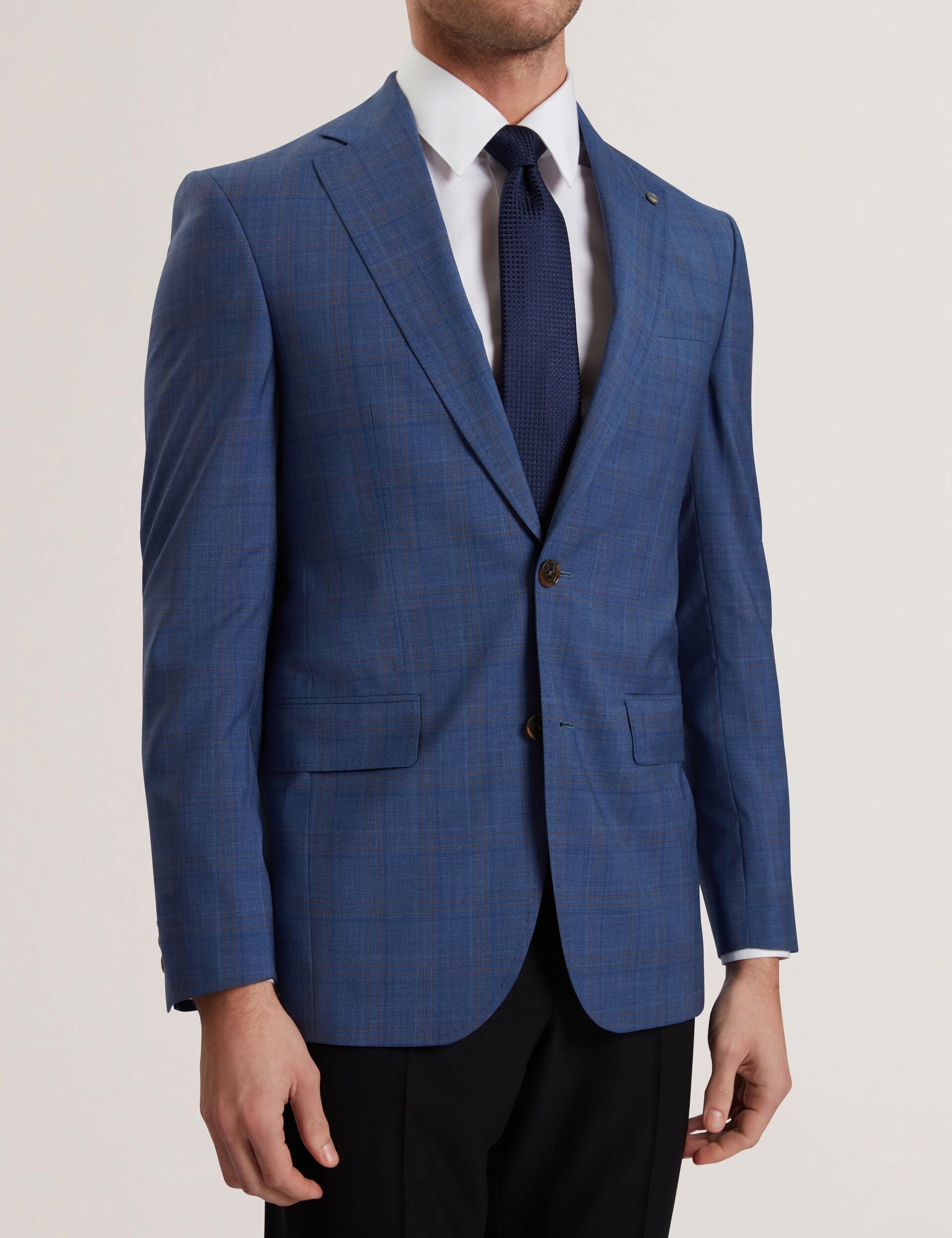 Ted Baker JAY - Textured Woven Wool Suit Jacket NAVY