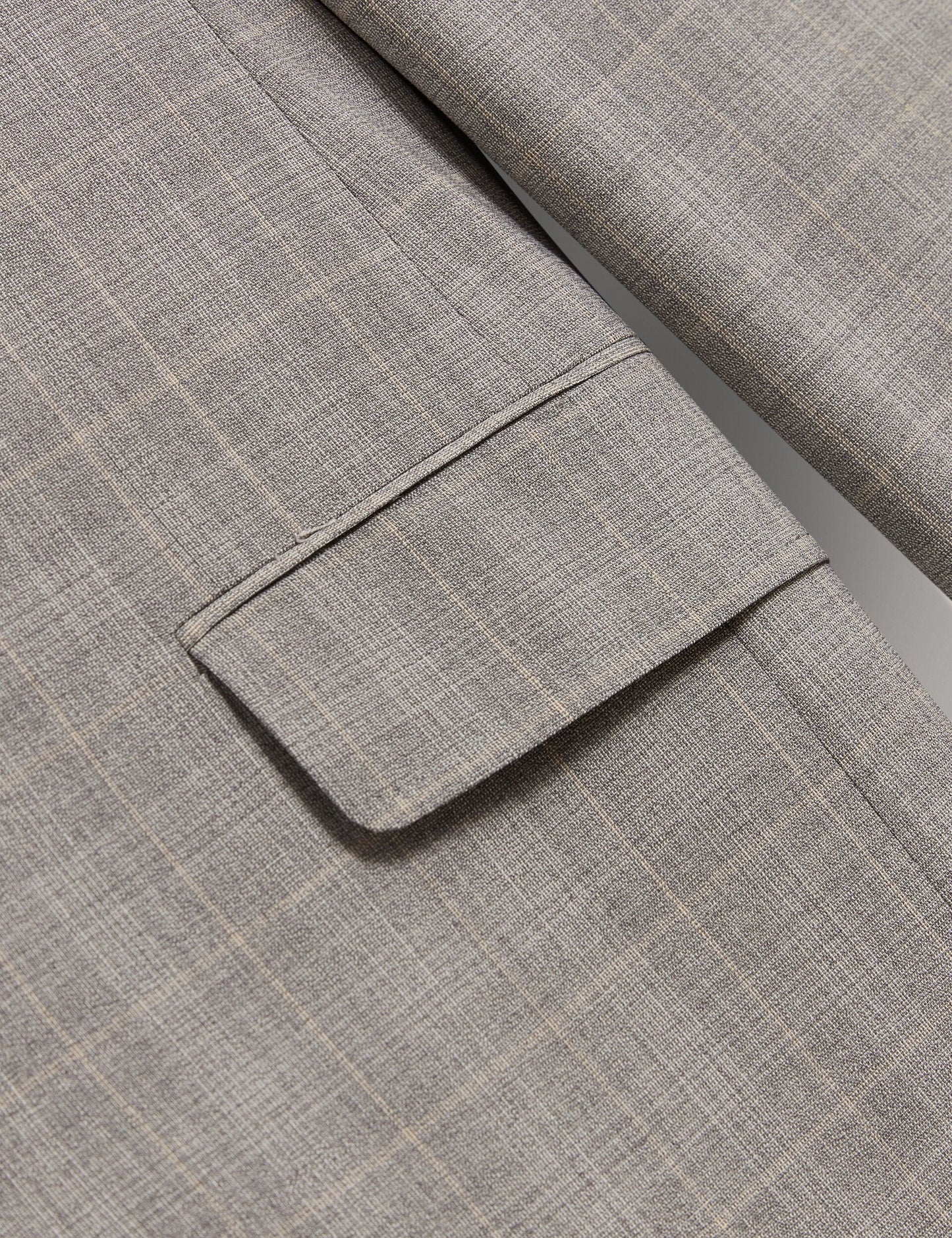 Ted Baker JAYSON - Slim Fit Grey Check Wool Suit Jacket LIGHT GREY