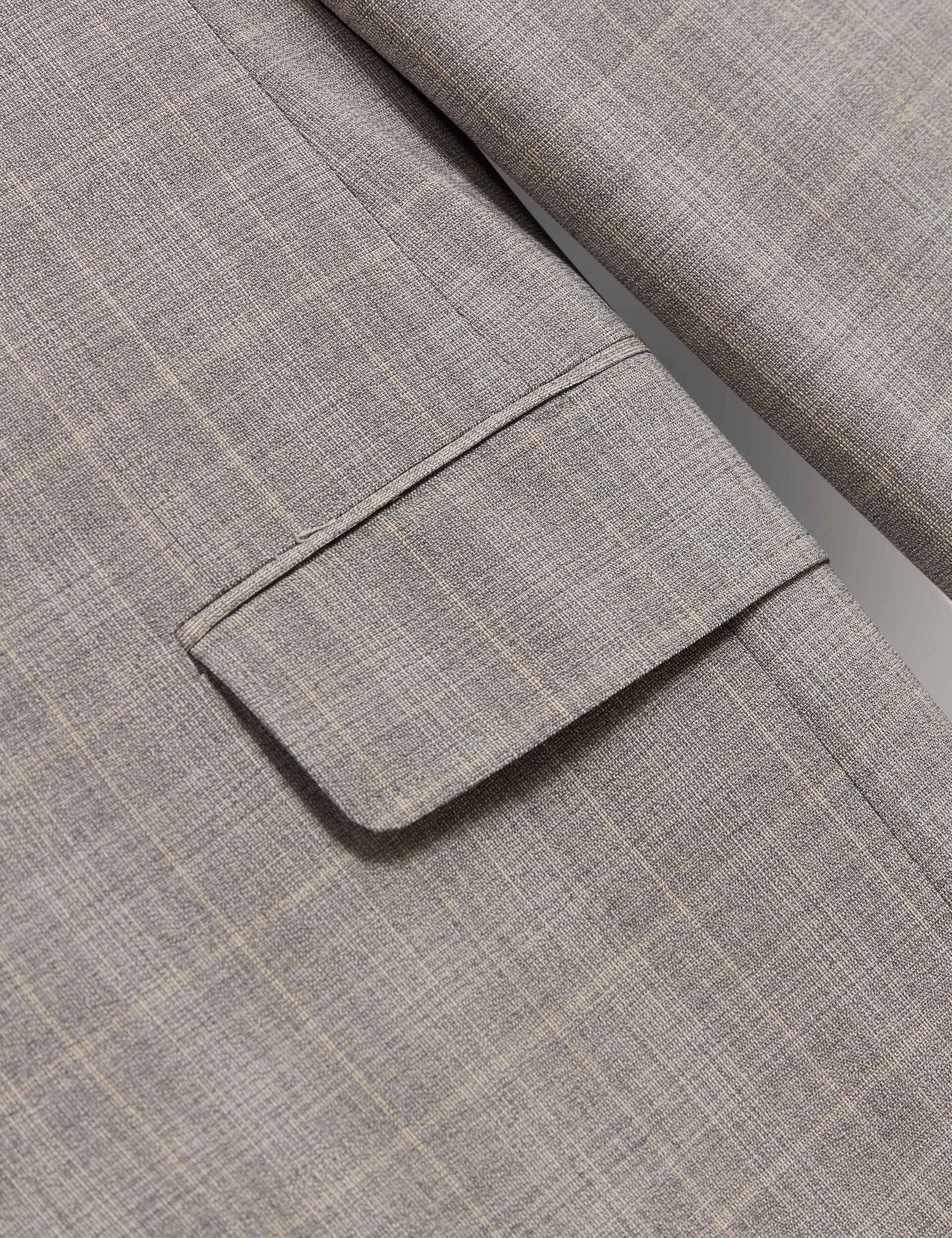 Ted Baker JAYSON - Slim Fit Grey Check Wool Suit Jacket LIGHT GREY