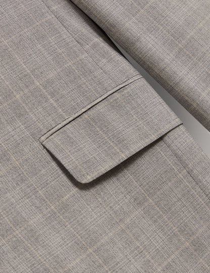 Ted Baker JAYSON - Slim Fit Grey Check Wool Suit Jacket LIGHT GREY