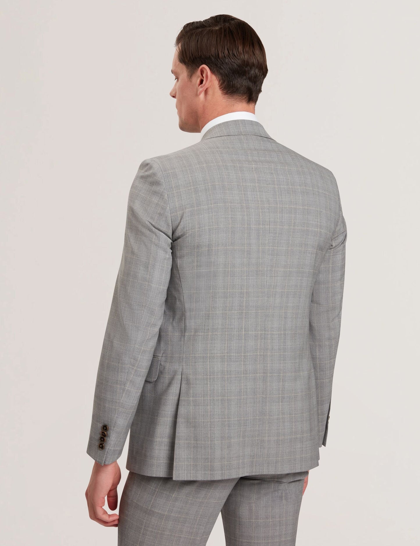 Ted Baker JAYSON - Slim Fit Grey Check Wool Suit Jacket LIGHT GREY