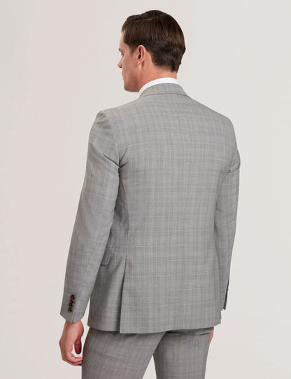 Ted Baker JAYSON - Slim Fit Grey Check Wool Suit Jacket LIGHT GREY