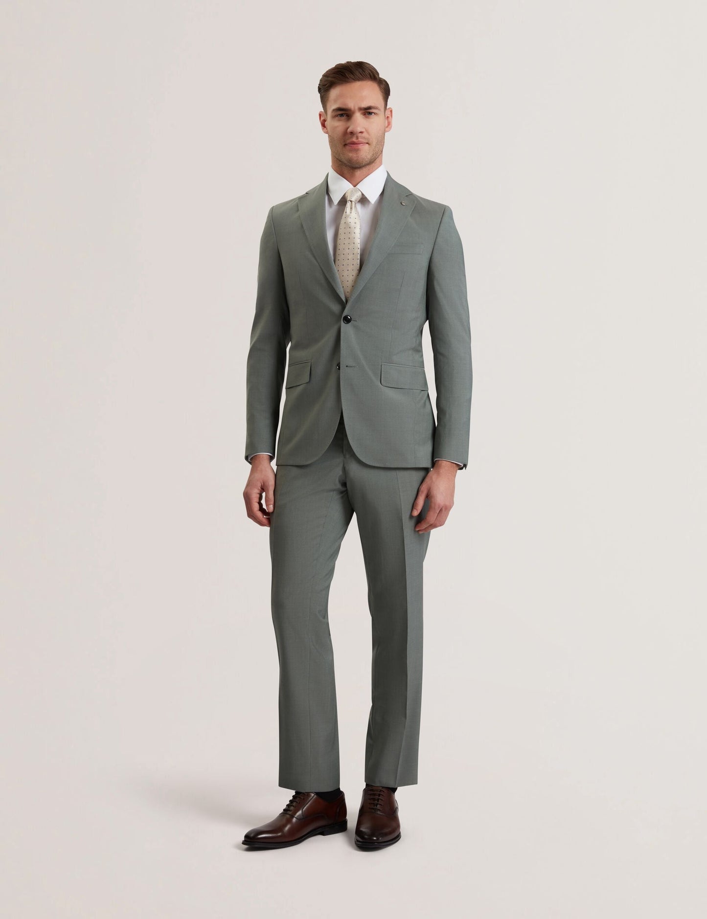 Ted Baker ROGERLY - Slim Fit Sage Green Wool Suit Jacket GREEN