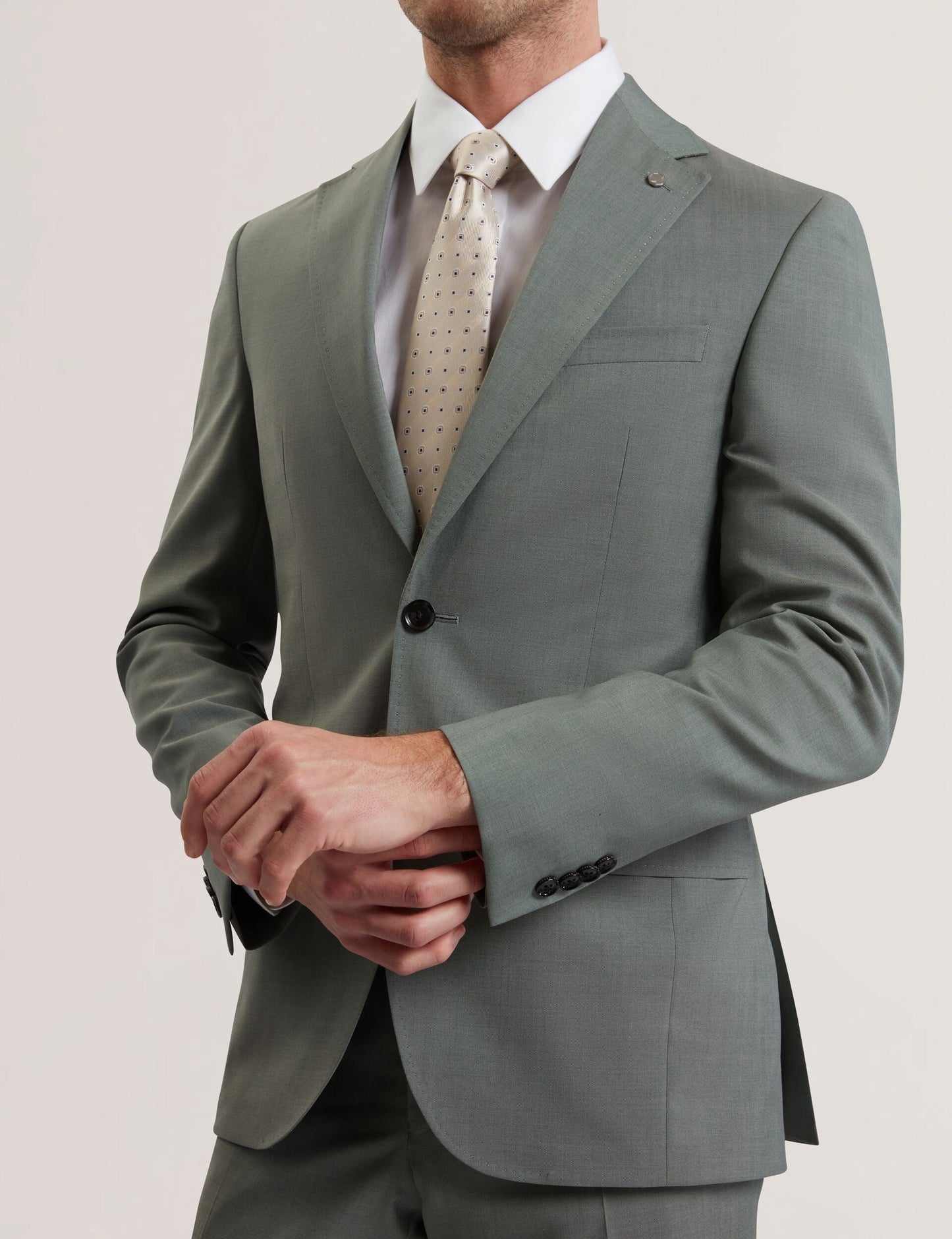 Ted Baker ROGERLY - Slim Fit Sage Green Wool Suit Jacket GREEN