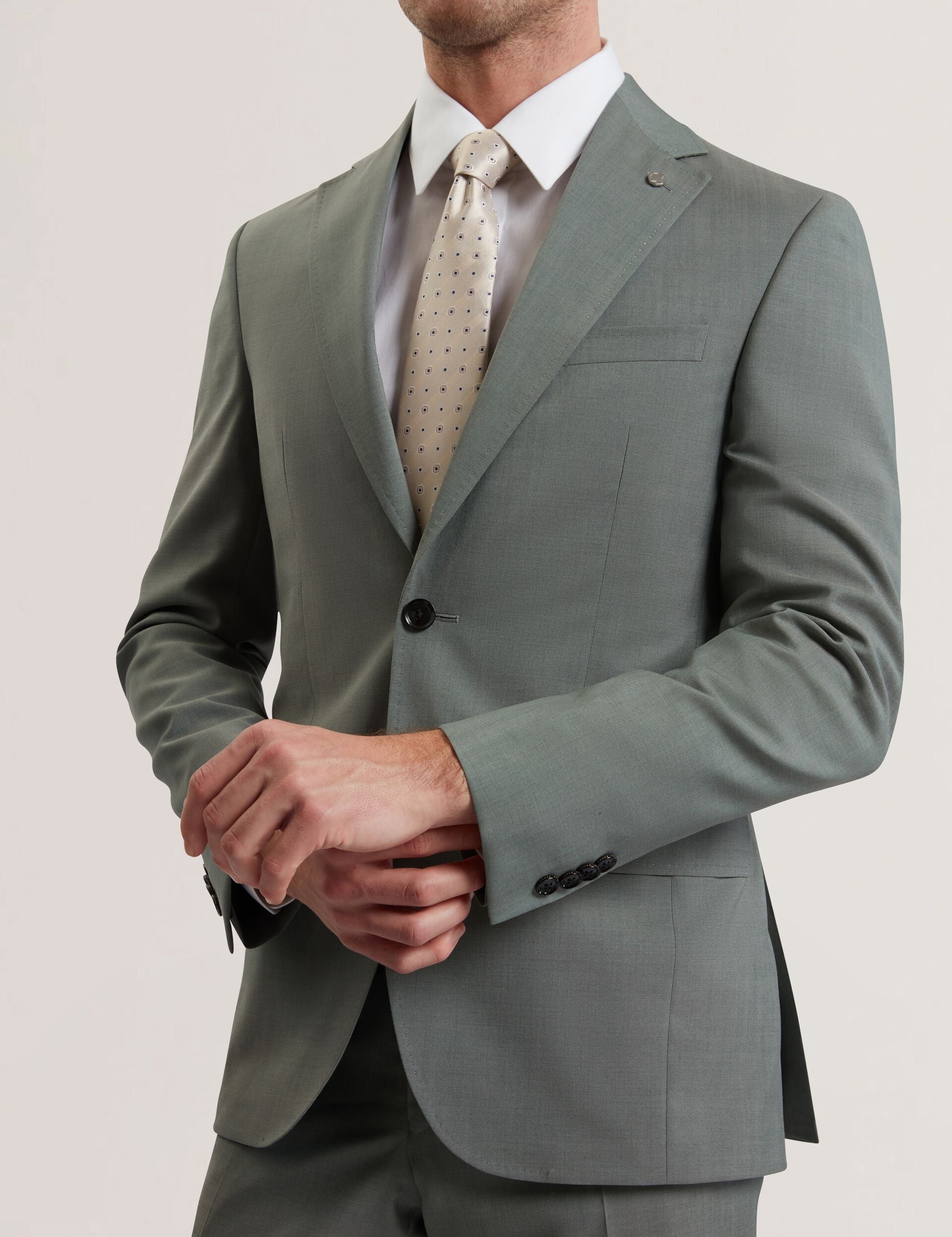 Ted Baker ROGERLY - Slim Fit Sage Green Wool Suit Jacket GREEN
