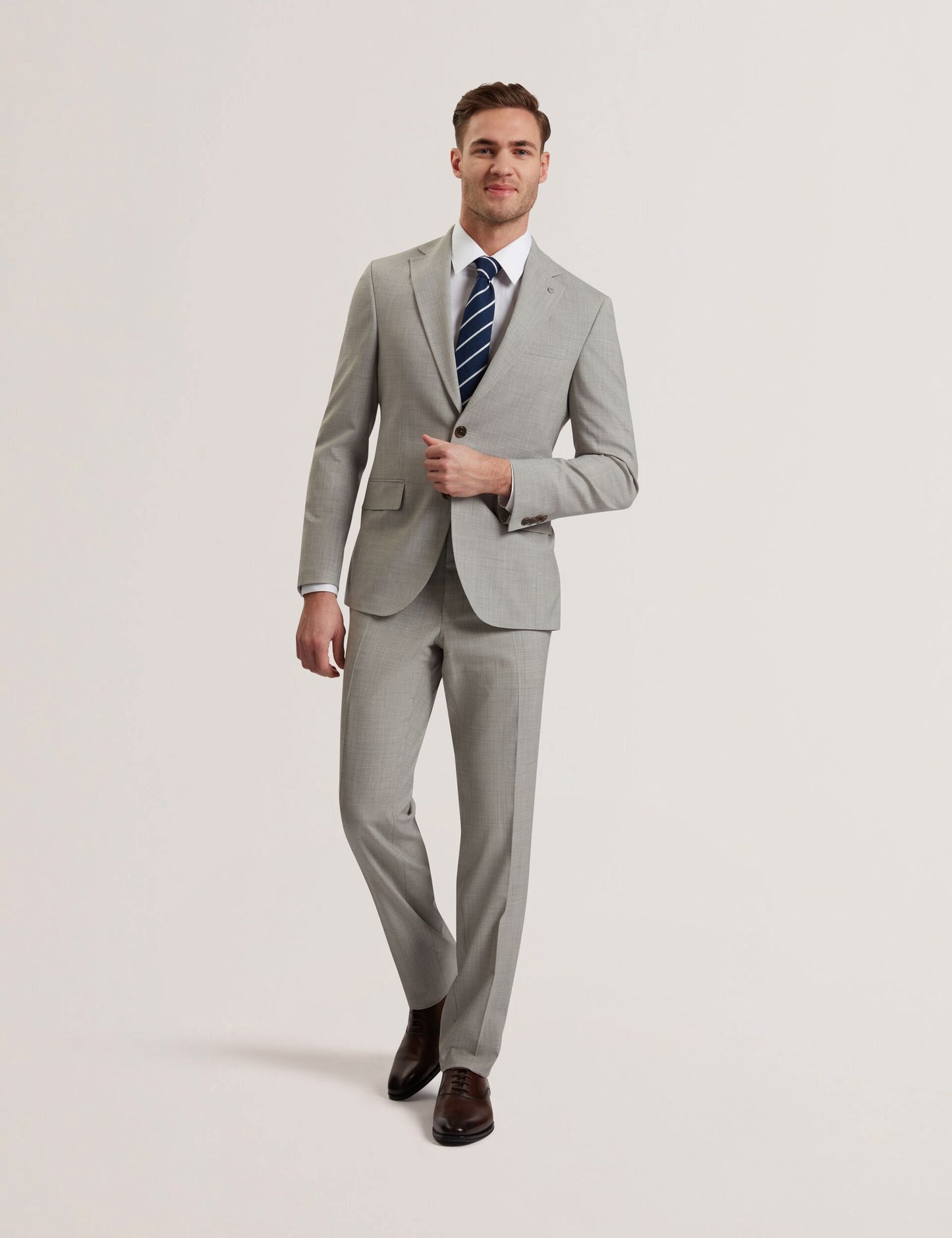 Ted Baker RALPHS - Tailored Fit Sharkskin Wool Suit Jacket LIGHT GREY