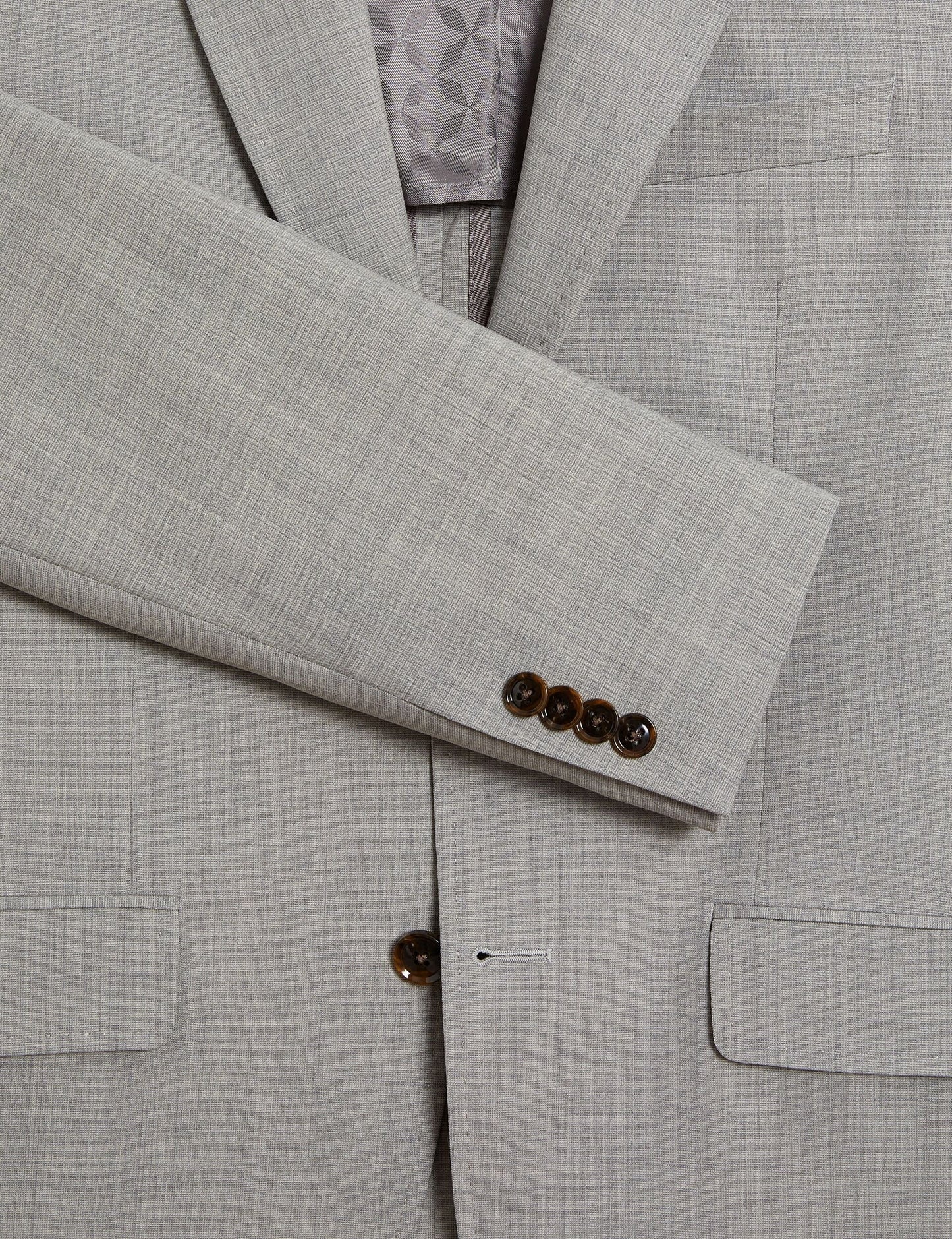 Ted Baker RALPHS - Tailored Fit Sharkskin Wool Suit Jacket LIGHT GREY