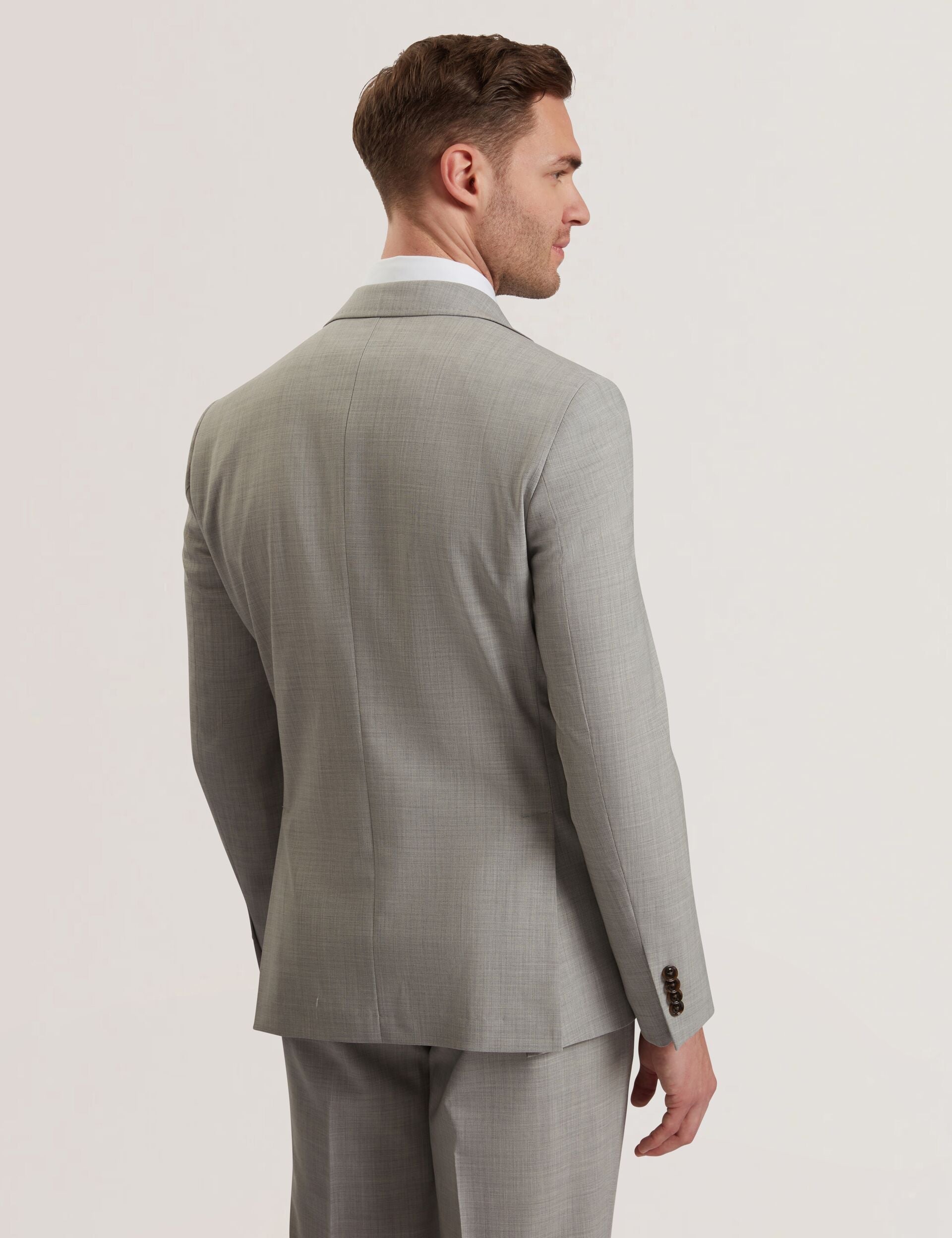 Ted Baker RALPHS - Tailored Fit Sharkskin Wool Suit Jacket LIGHT GREY