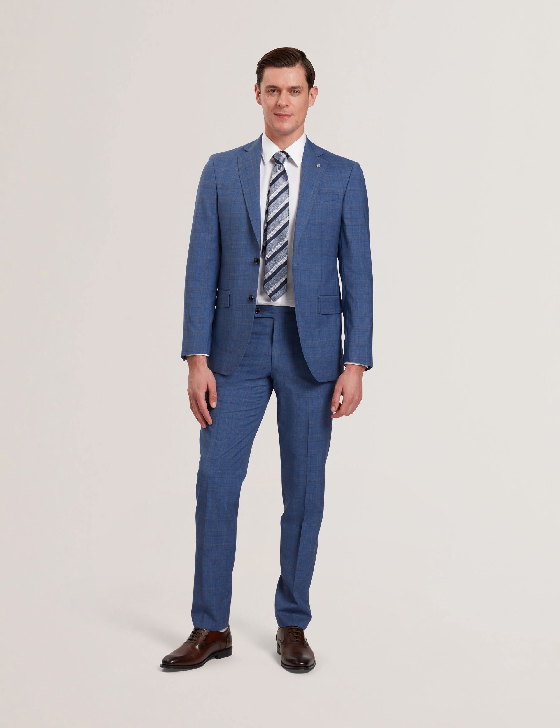 Ted Baker JAYAD - Slim Fit Blue Check Wool Suit Jacket BLUE