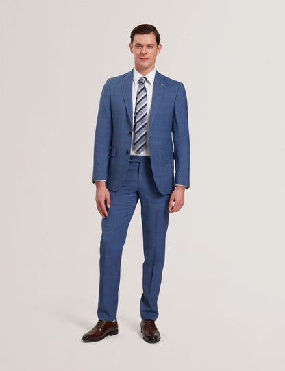 Ted Baker JAYAD - Slim Fit Blue Check Wool Suit Jacket BLUE