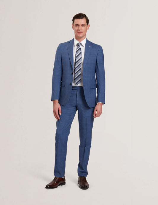 Ted Baker JAYAD - Slim Fit Blue Check Wool Suit Jacket BLUE