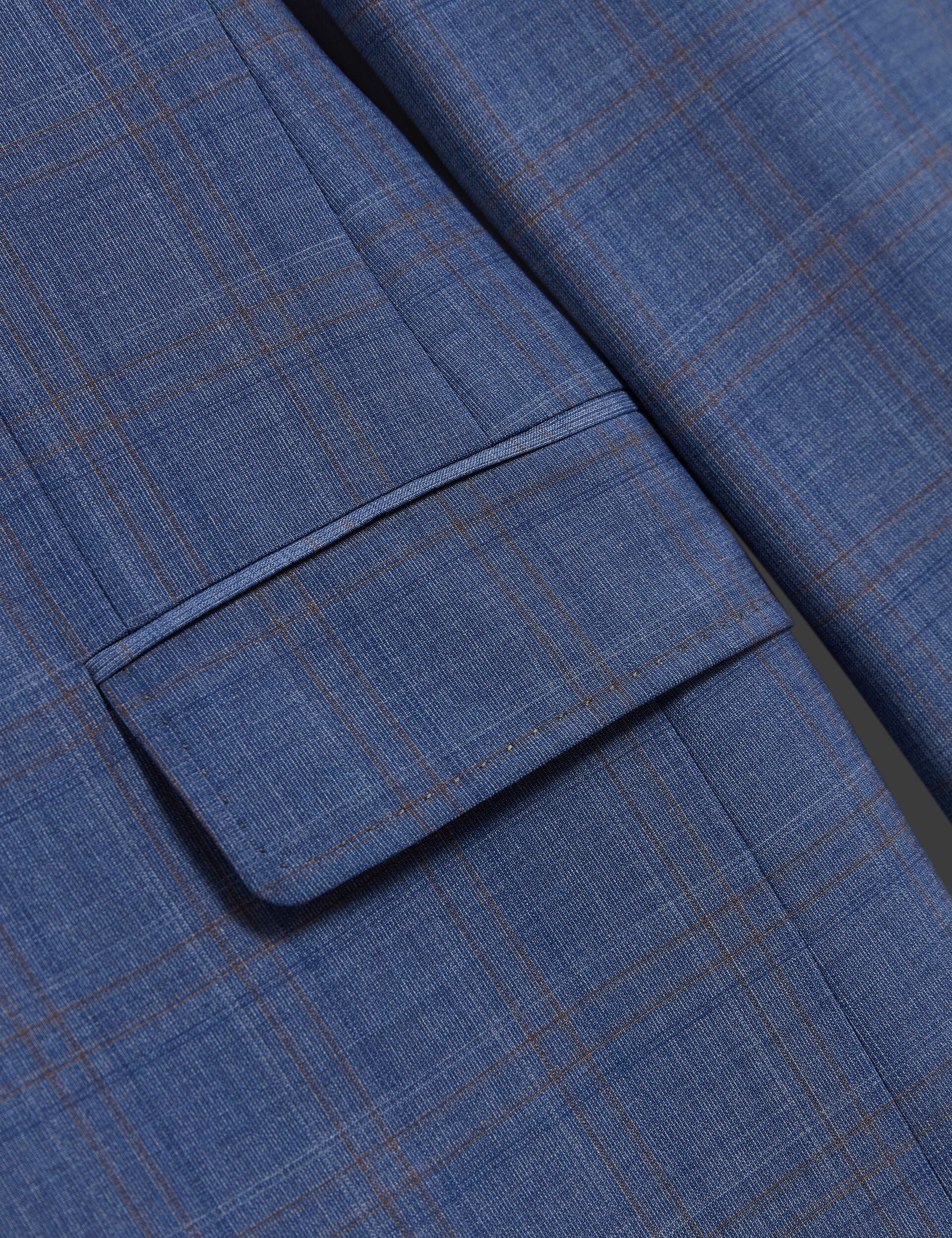 Ted Baker JAYAD - Slim Fit Blue Check Wool Suit Jacket BLUE