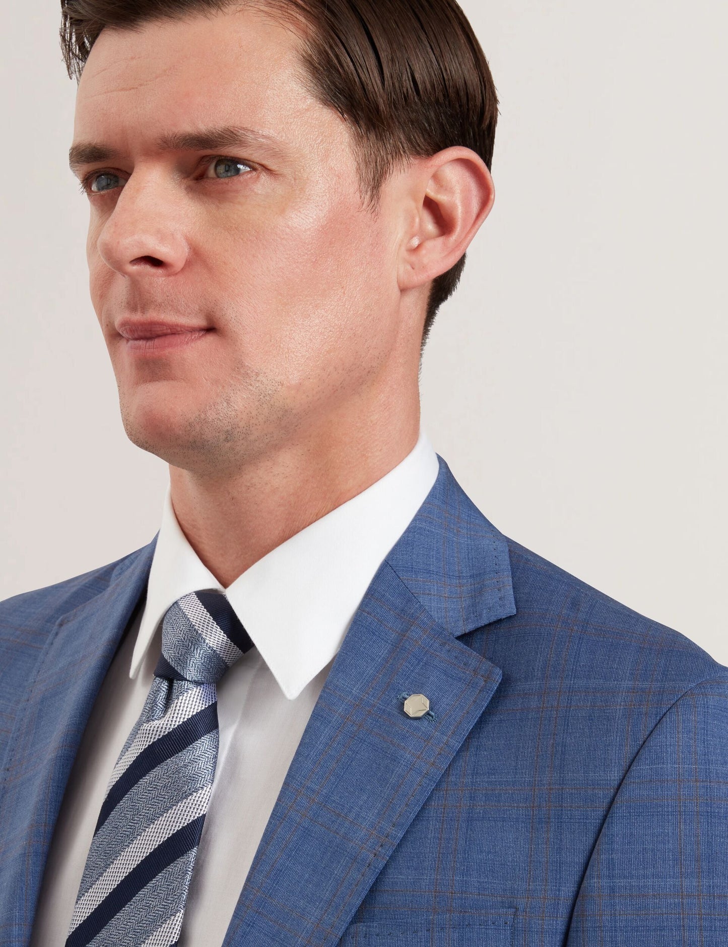 Ted Baker JAYAD - Slim Fit Blue Check Wool Suit Jacket BLUE
