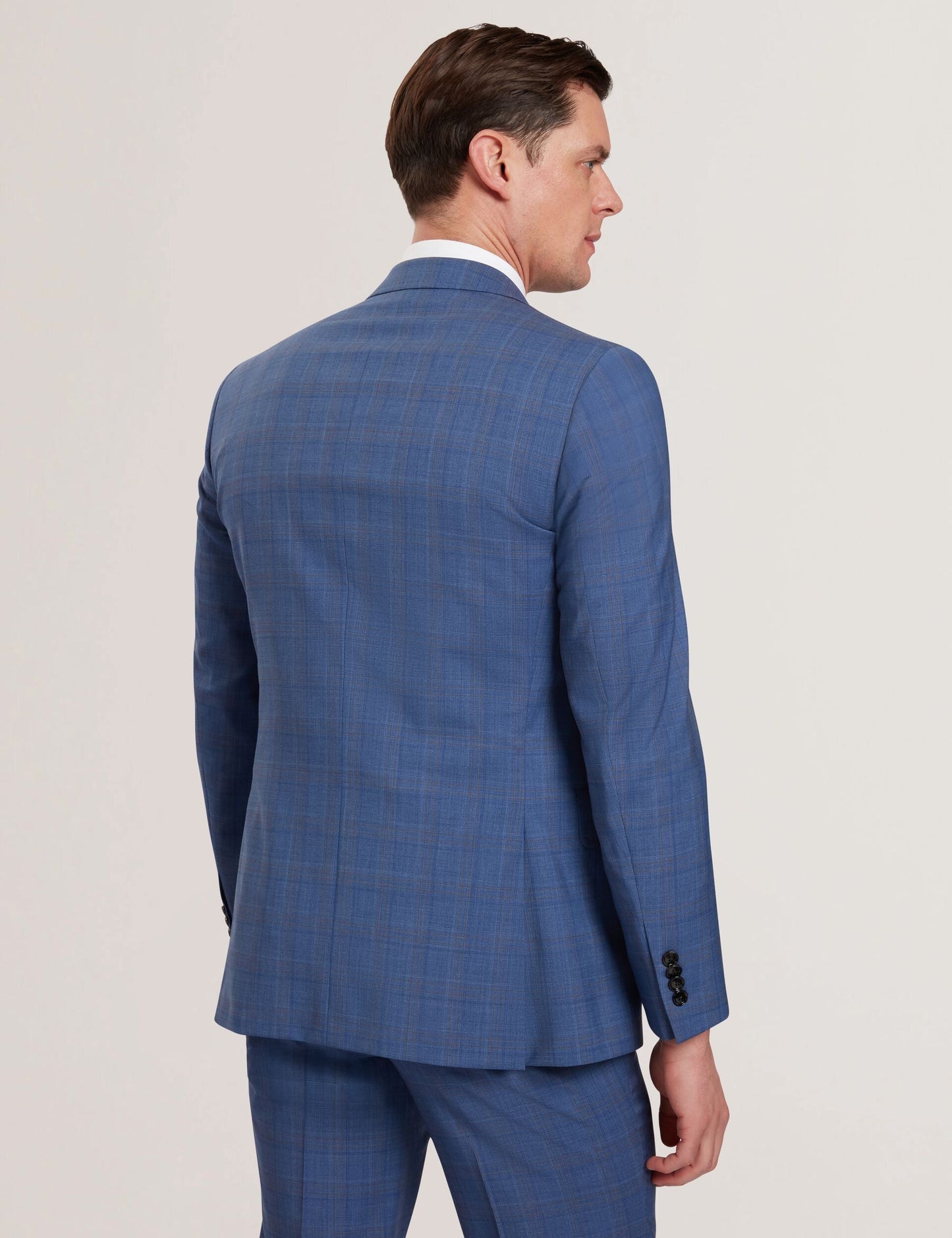 Ted Baker JAYAD - Slim Fit Blue Check Wool Suit Jacket BLUE