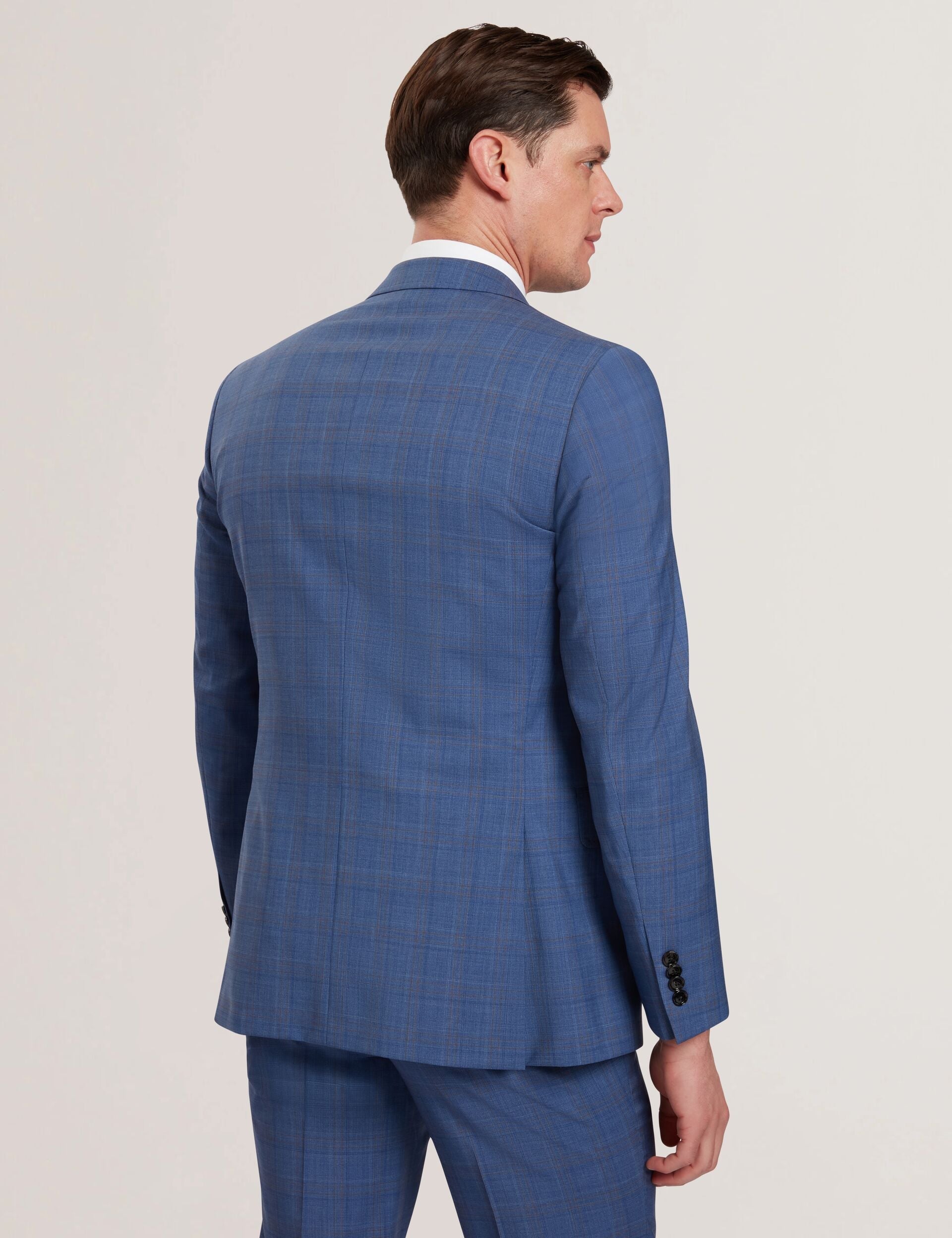 Ted Baker JAYAD - Slim Fit Blue Check Wool Suit Jacket BLUE