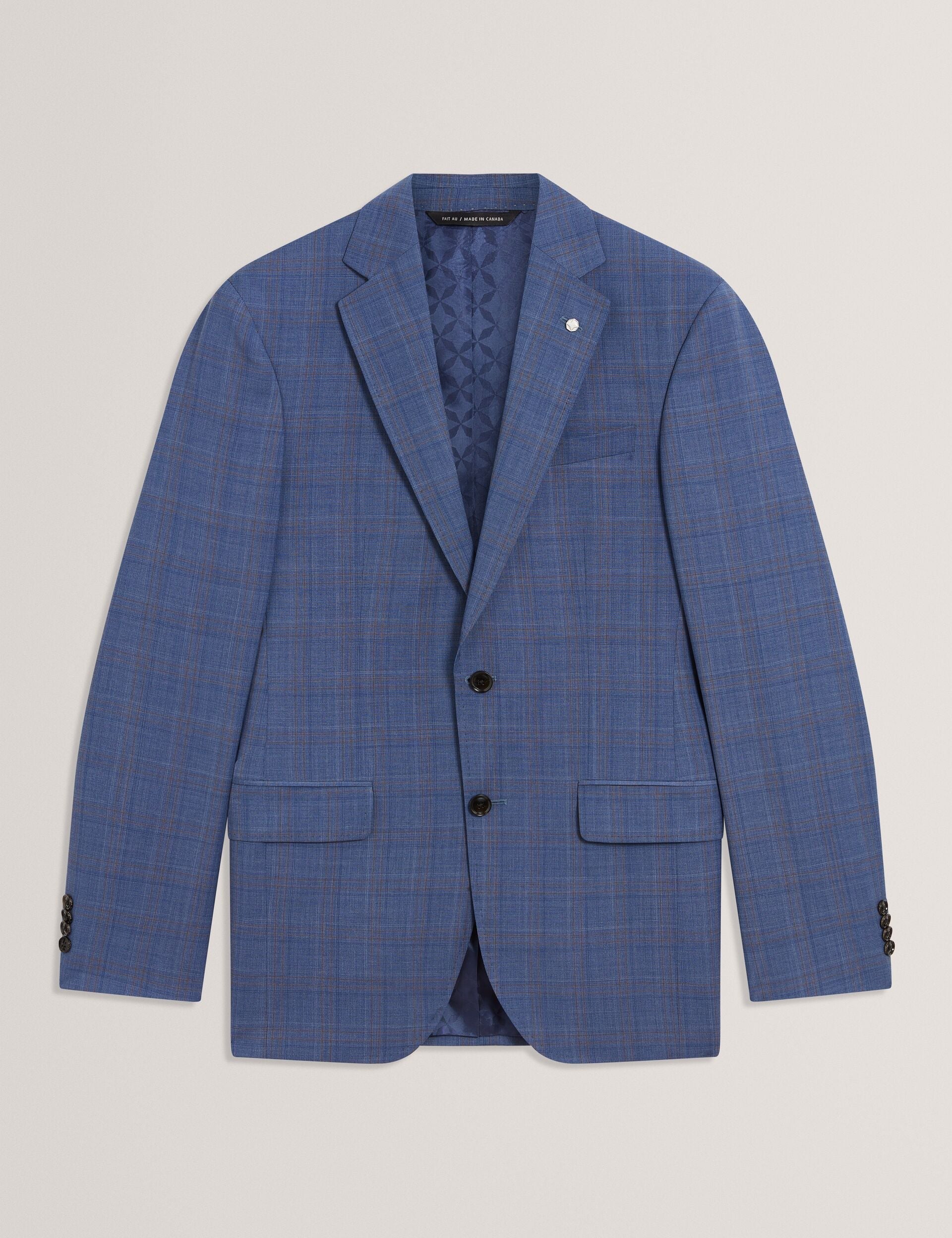 Ted Baker JAYAD - Slim Fit Blue Check Wool Suit Jacket BLUE