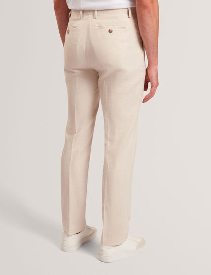 Ted Baker GIVRANT Tailored Linen Blend Slim Fit Pants ECRU